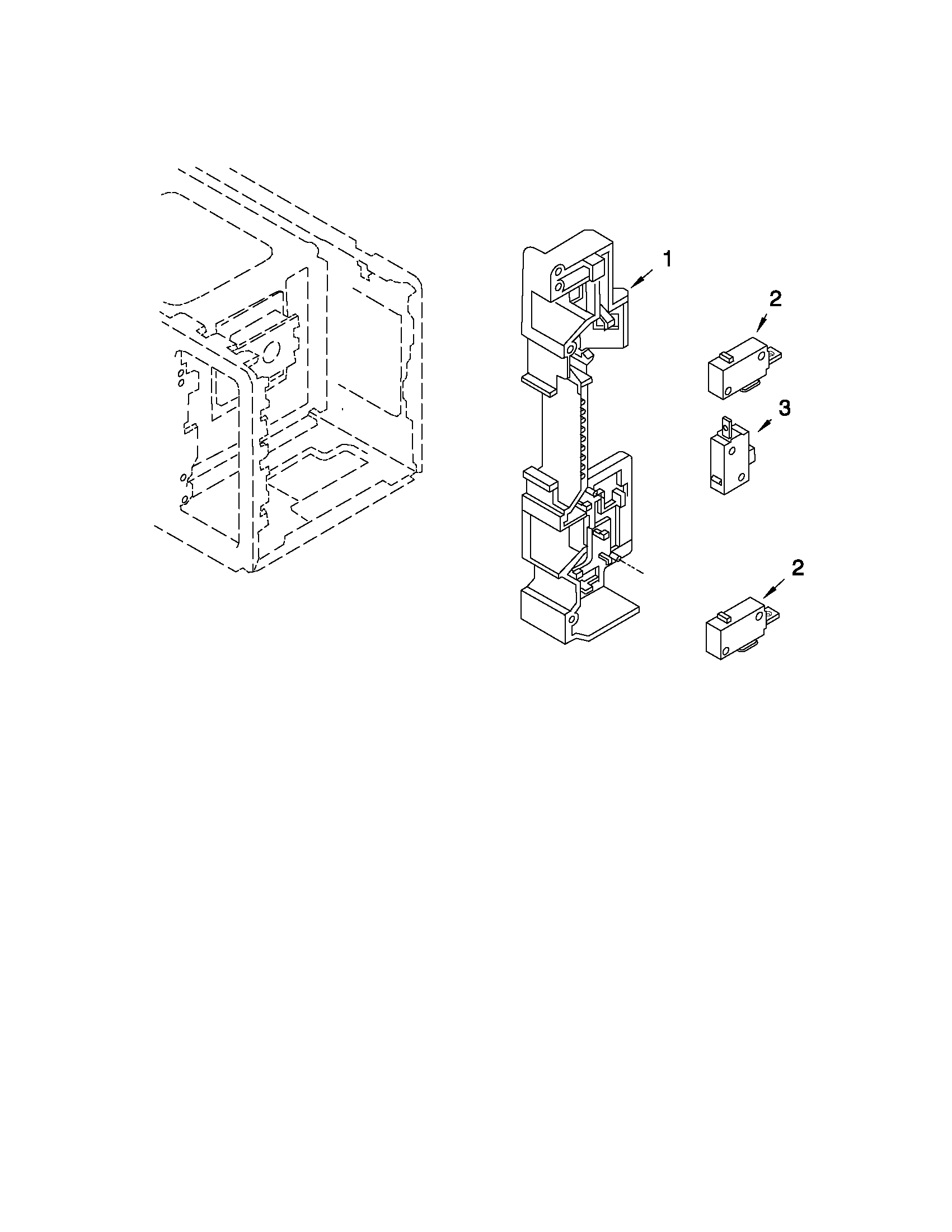 Maytag MMW5530DAW21 microwave latch board parts diagram