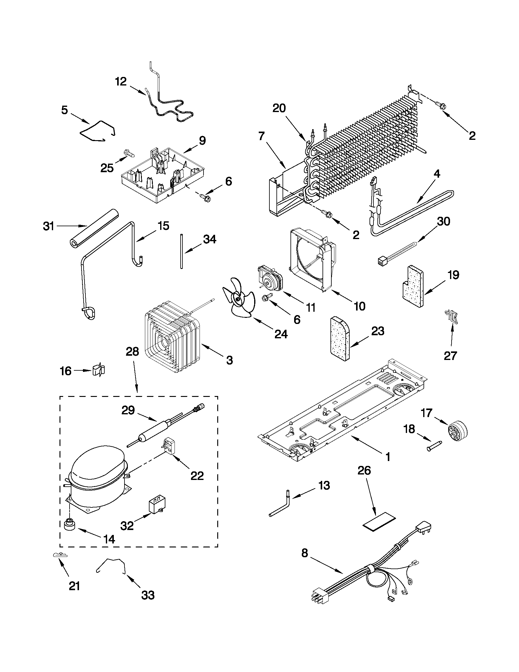 Magic Chef C8TXNGFXB00 unit parts diagram