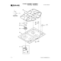 Jenn-Air JGC9430BDF14 cooktop, burner and grate parts diagram