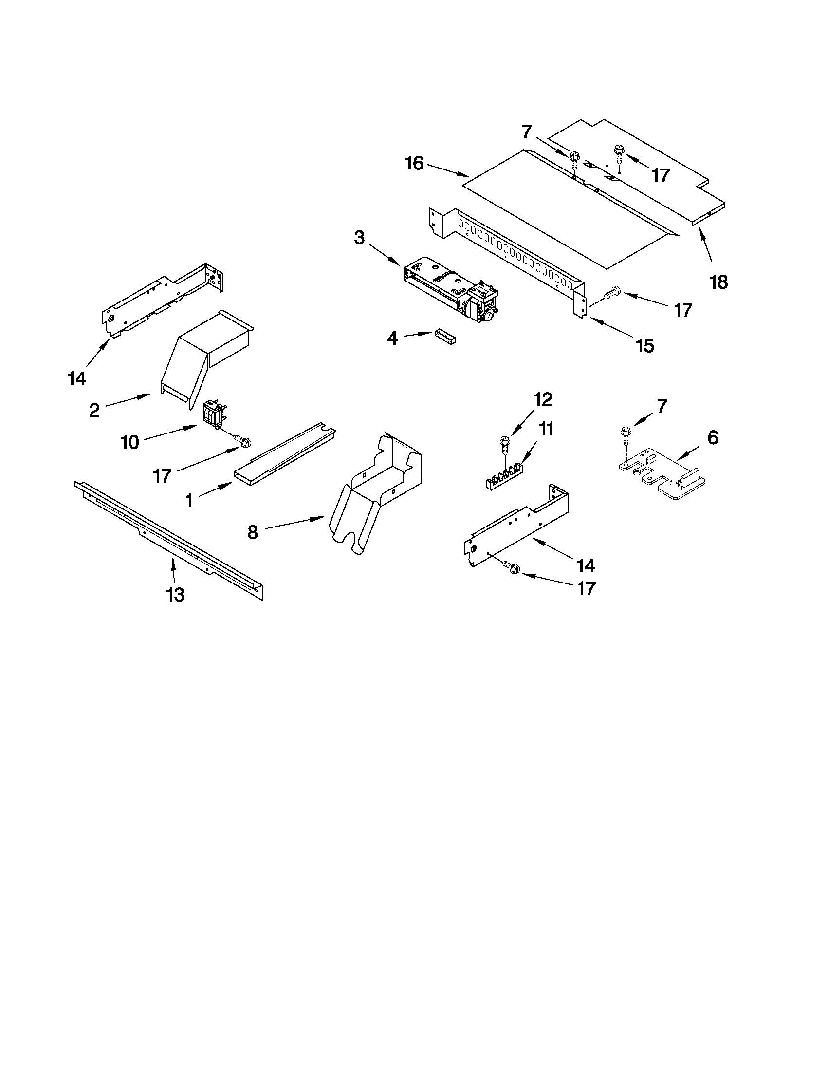 KitchenAid KEBC147VWH03 top venting parts diagram
