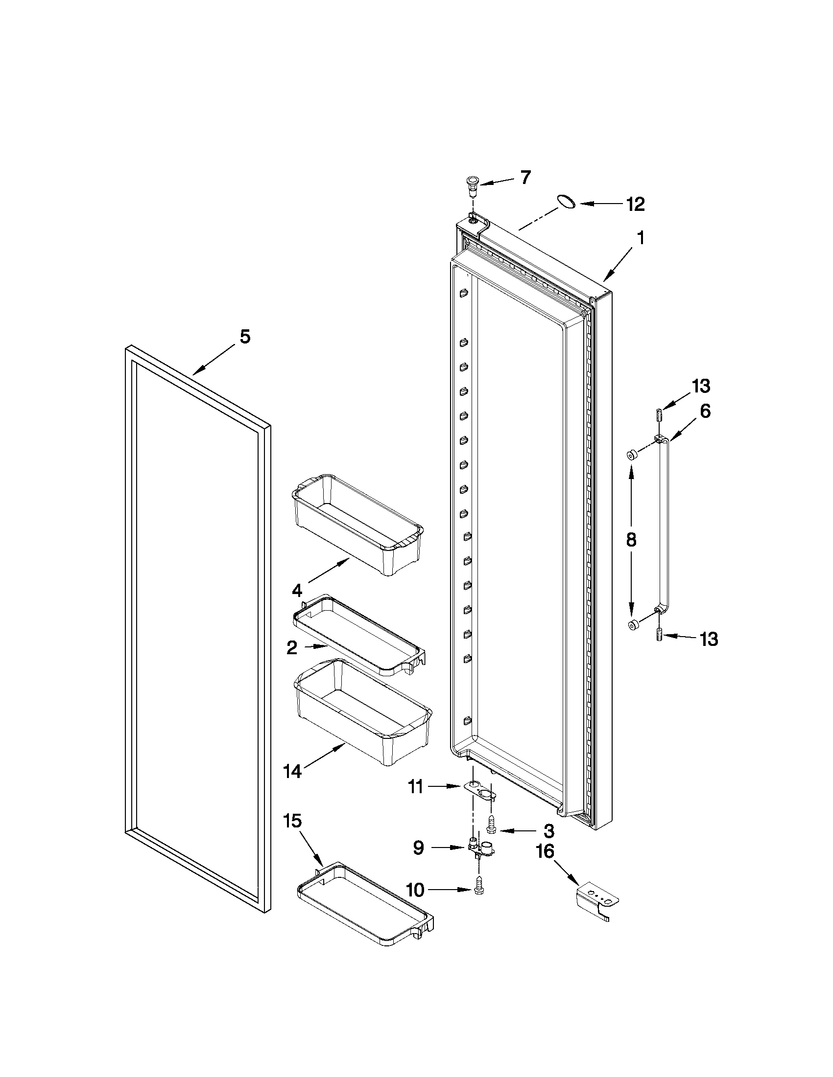 KitchenAid KSC23C9EYY00 refrigerator door parts diagram