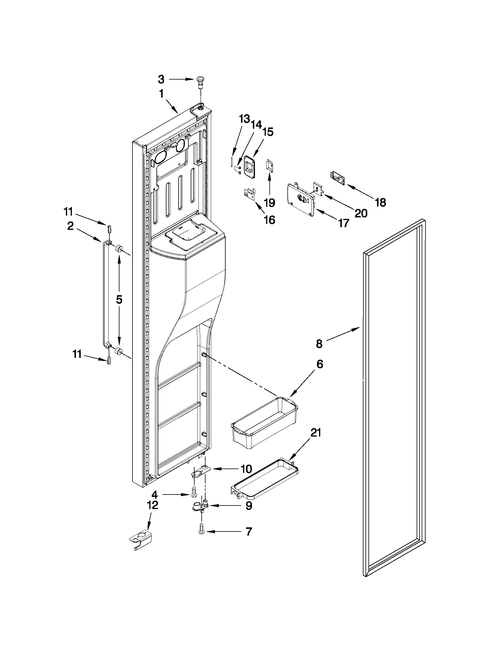 KitchenAid KSC23C9EYY00 freezer door parts diagram