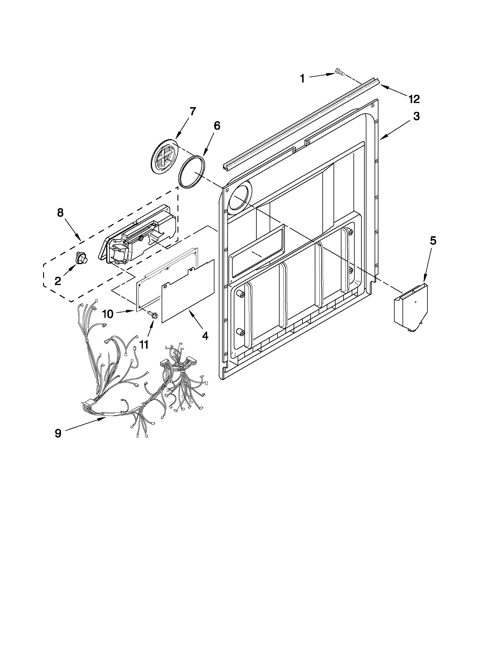 Whirlpool GU2300XTVT2 door and latch parts diagram