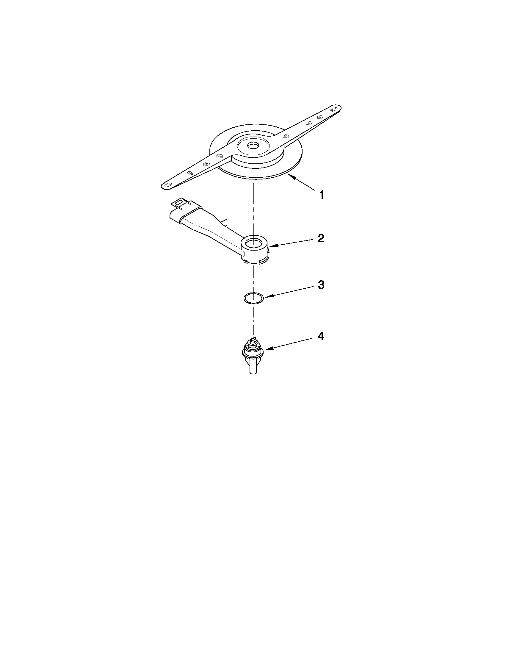 Whirlpool GU2300XTVT2 lower washarm parts diagram