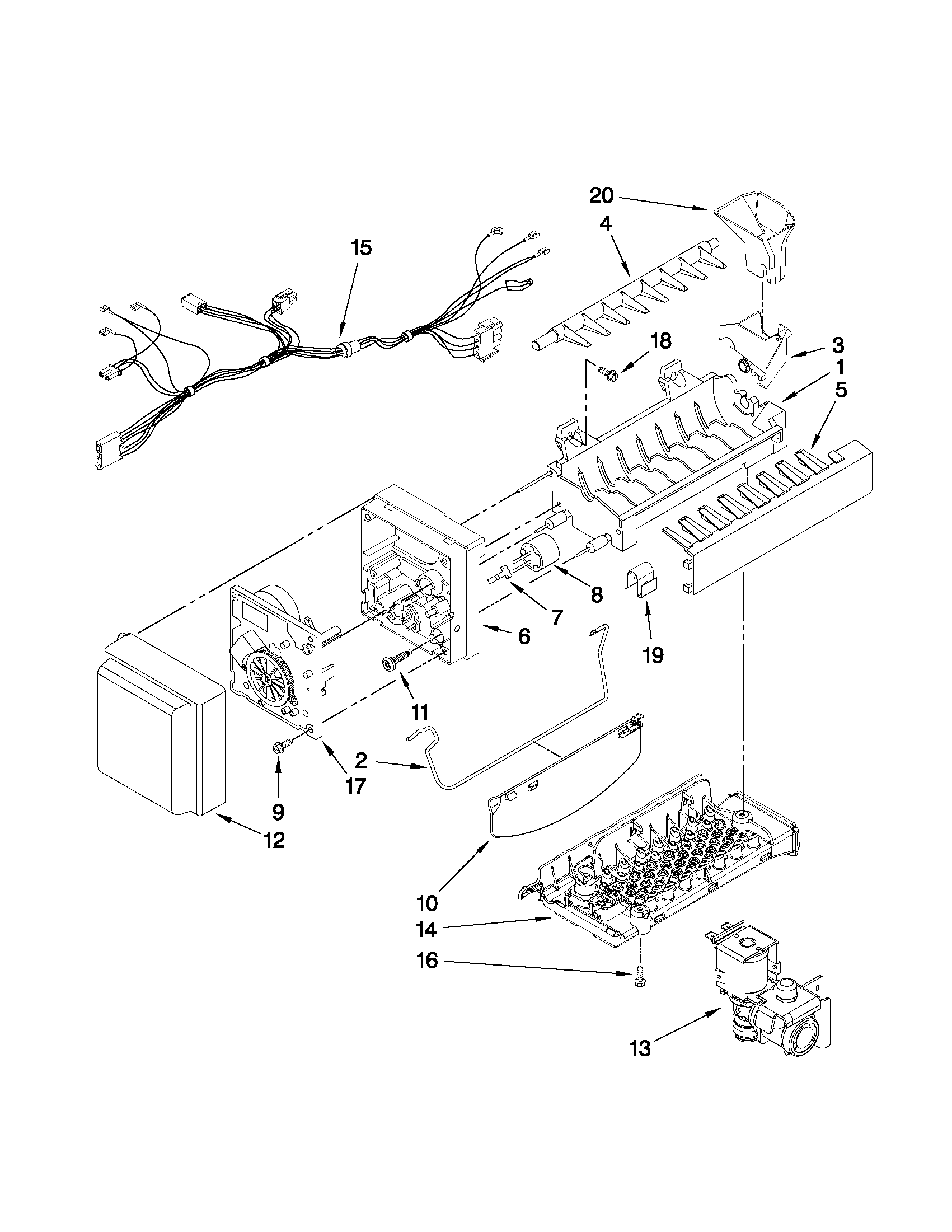 Whirlpool GI6SDRXXB02 icemaker parts diagram