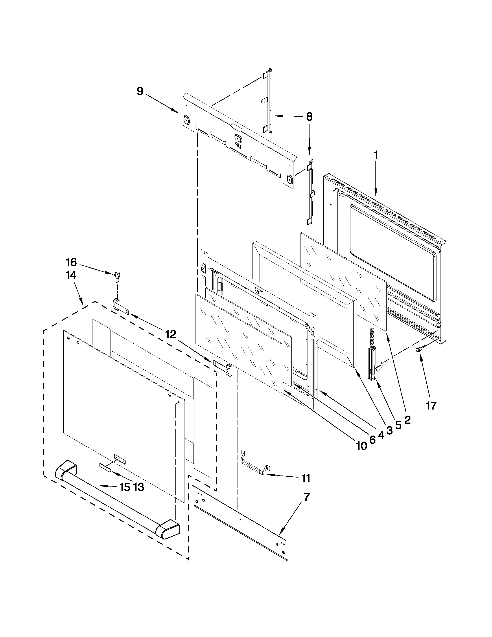 KitchenAid KERS807XSP00 door parts diagram