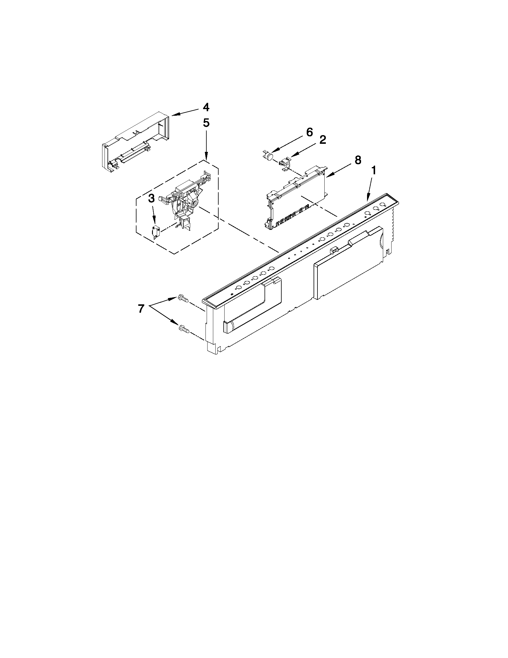 Whirlpool GU2475XTVB2 control panel parts diagram