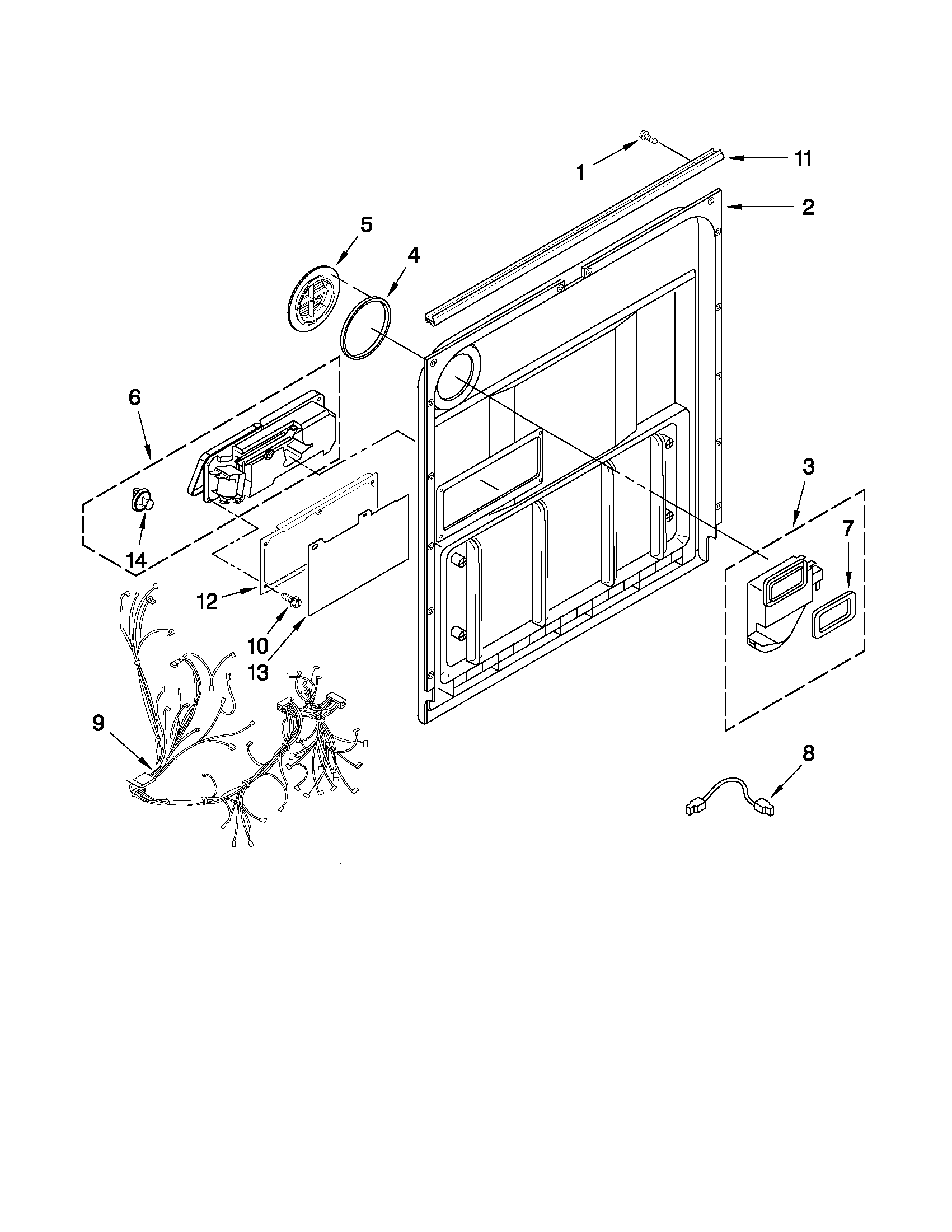 Whirlpool GU2475XTVB2 door and latch parts diagram