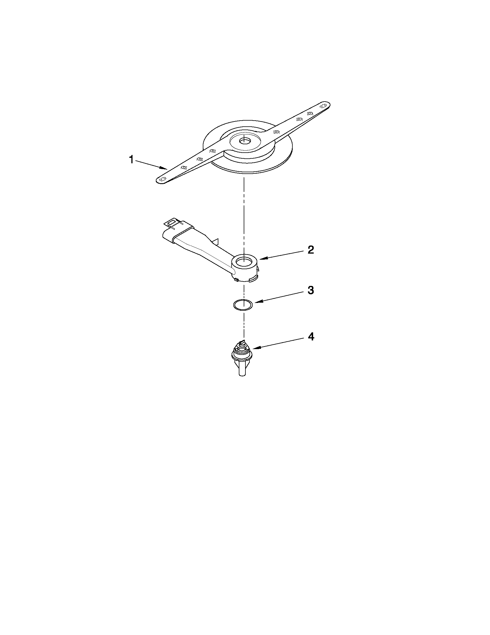 Whirlpool GU2475XTVB2 lower washarm parts diagram