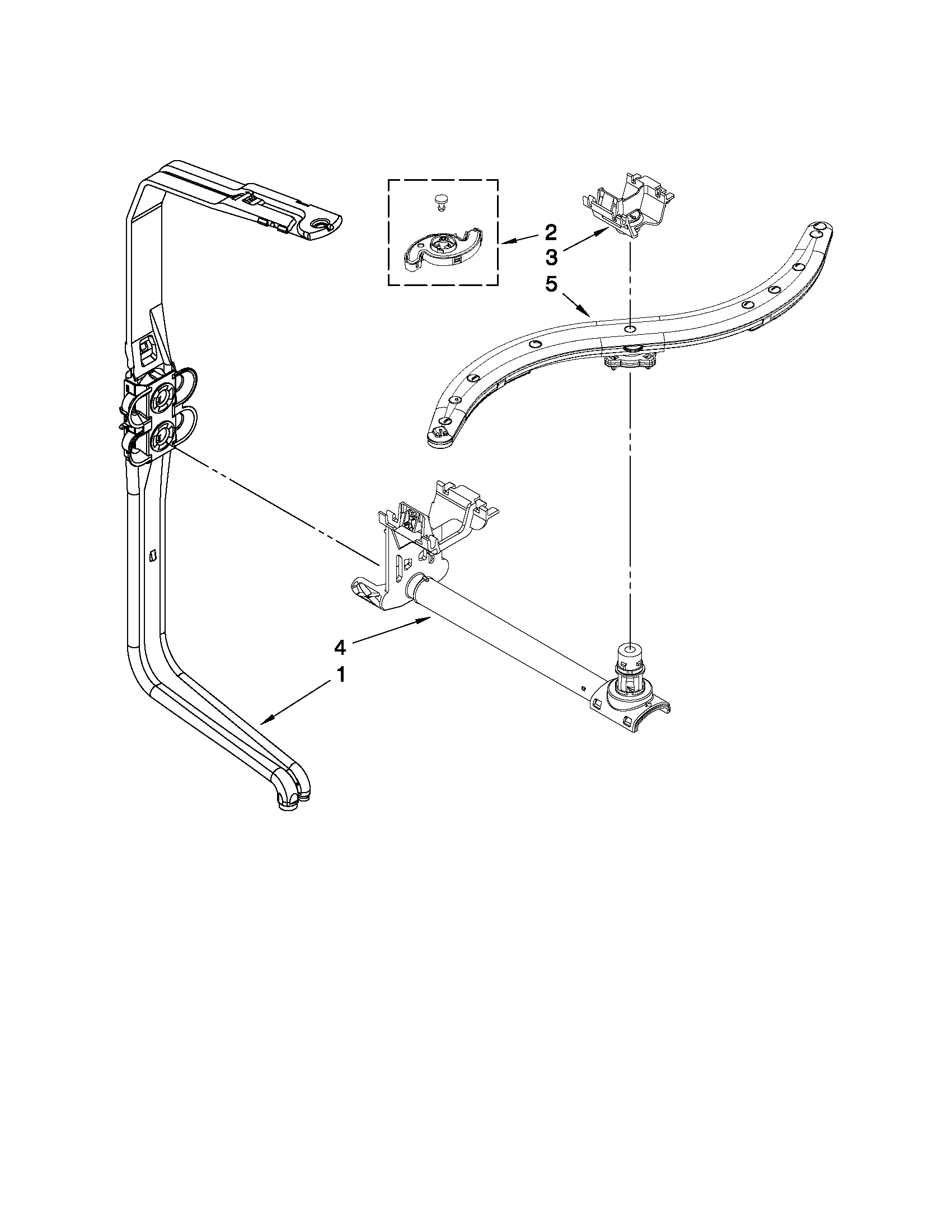 Jenn-Air JDB3200AWS4 upper wash and rinse parts diagram