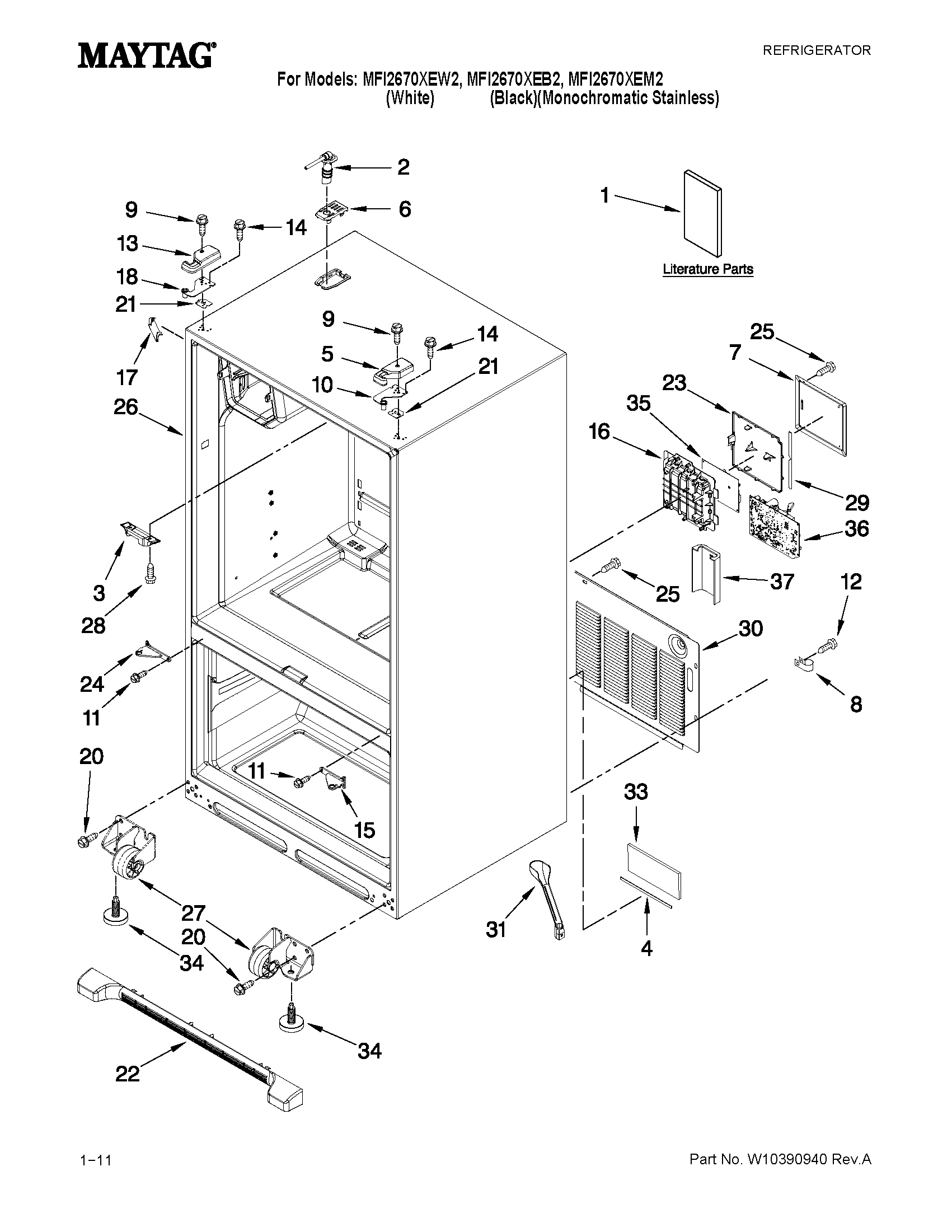 Maytag MFI2670XEM2 cabinet parts diagram