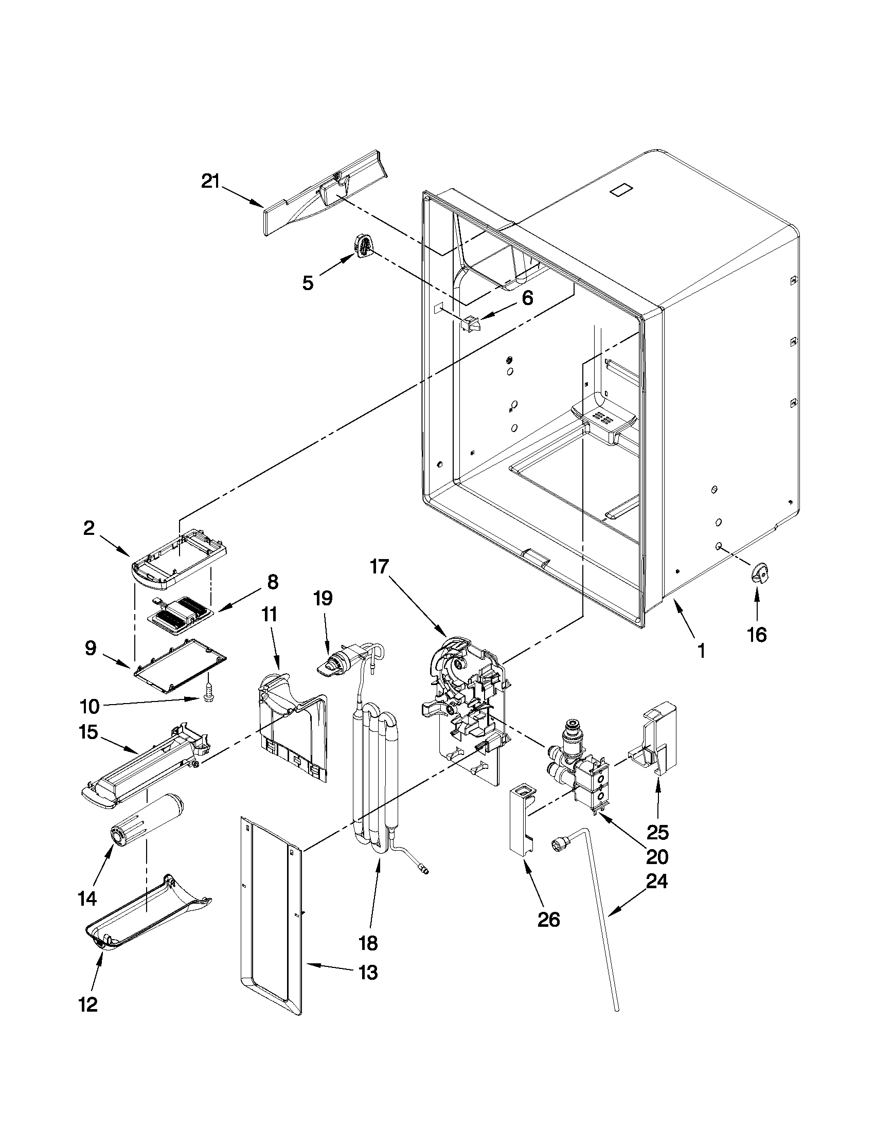 Maytag MFI2670XEM2 refrigerator liner parts diagram