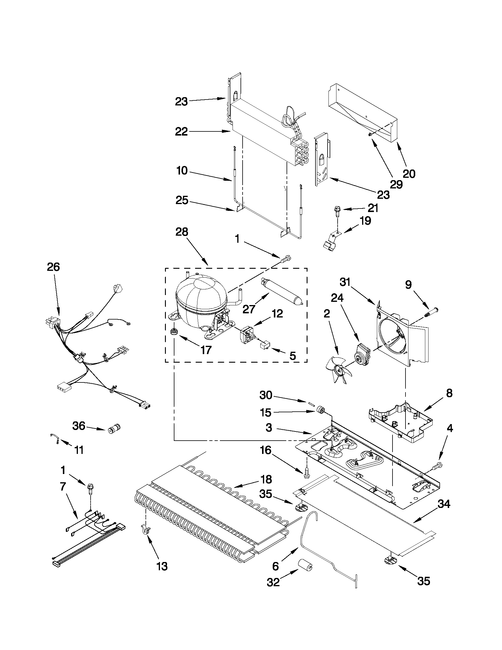KitchenAid KFIS20XVMS6 unit parts diagram