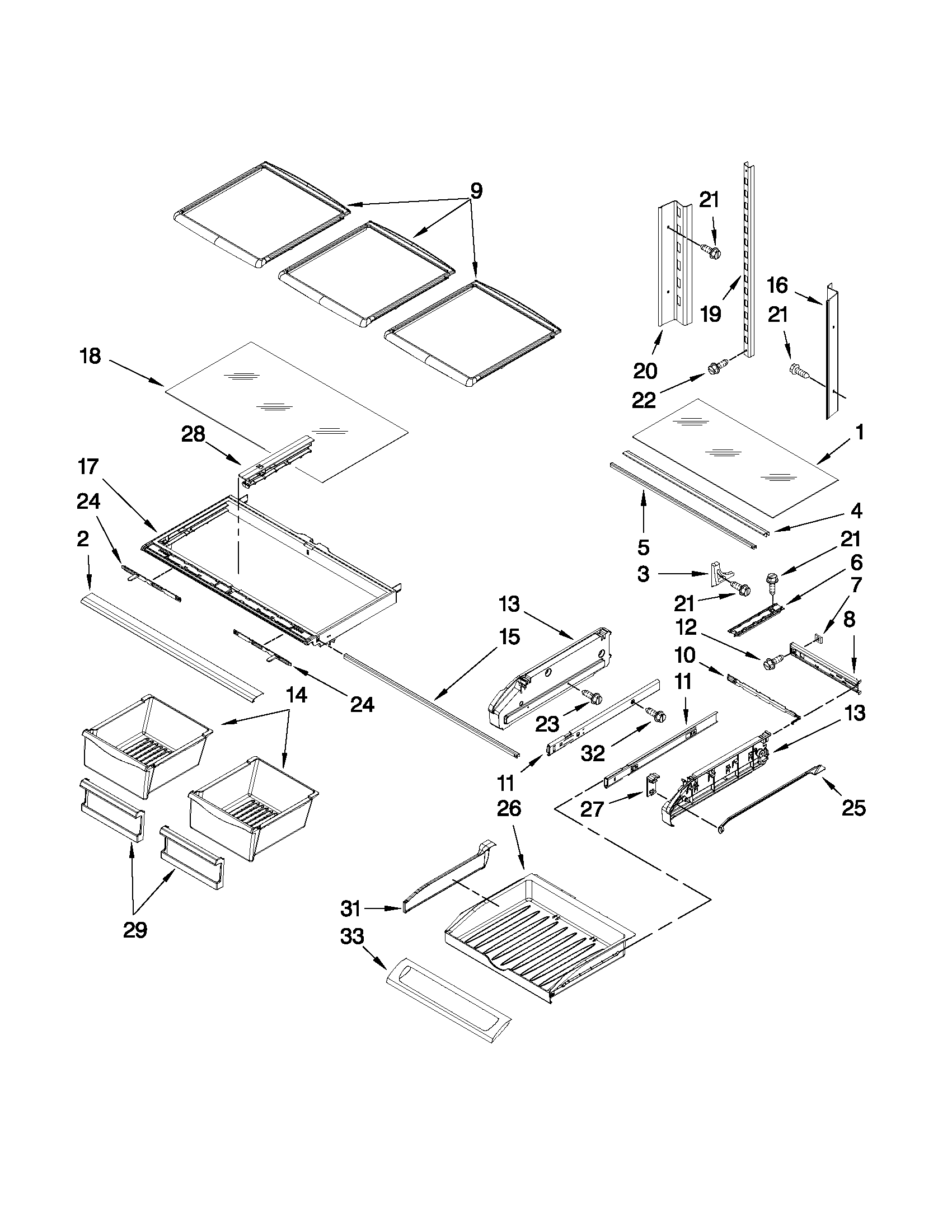 Maytag MFI2269VEW1 shelf parts diagram