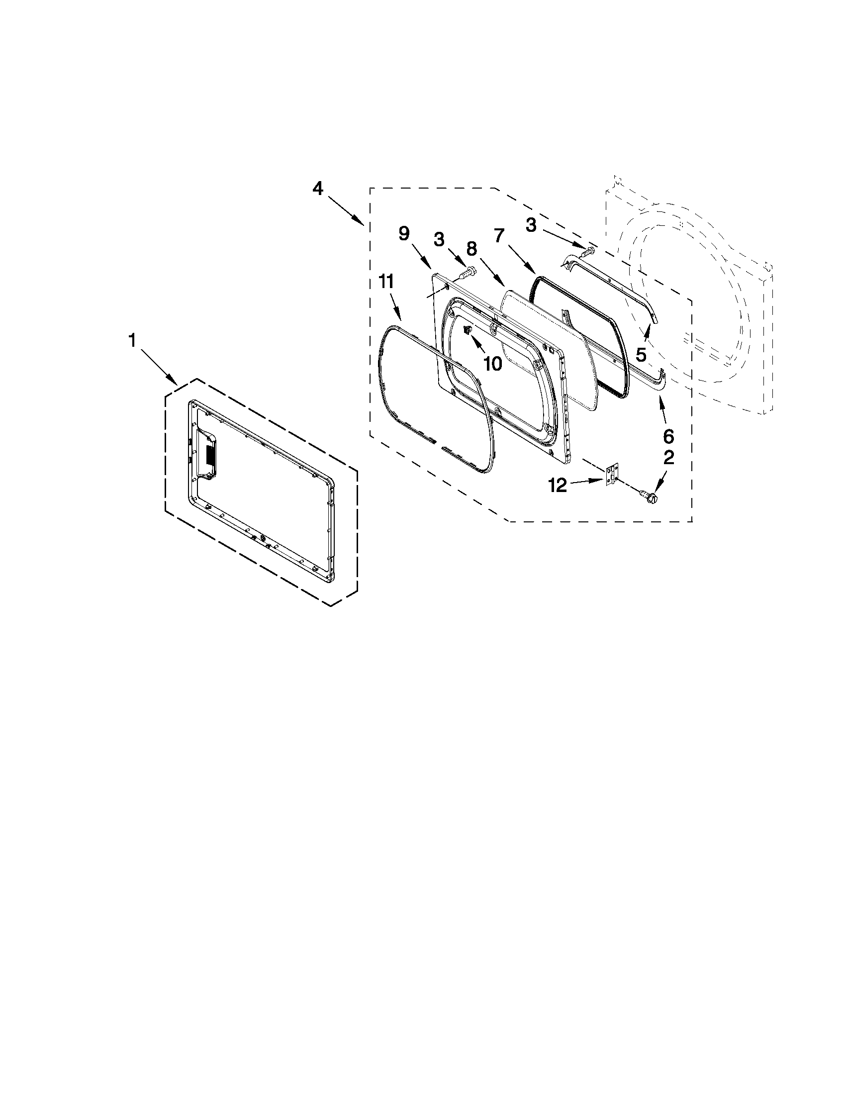 Maytag MEDX700XW0 door parts diagram