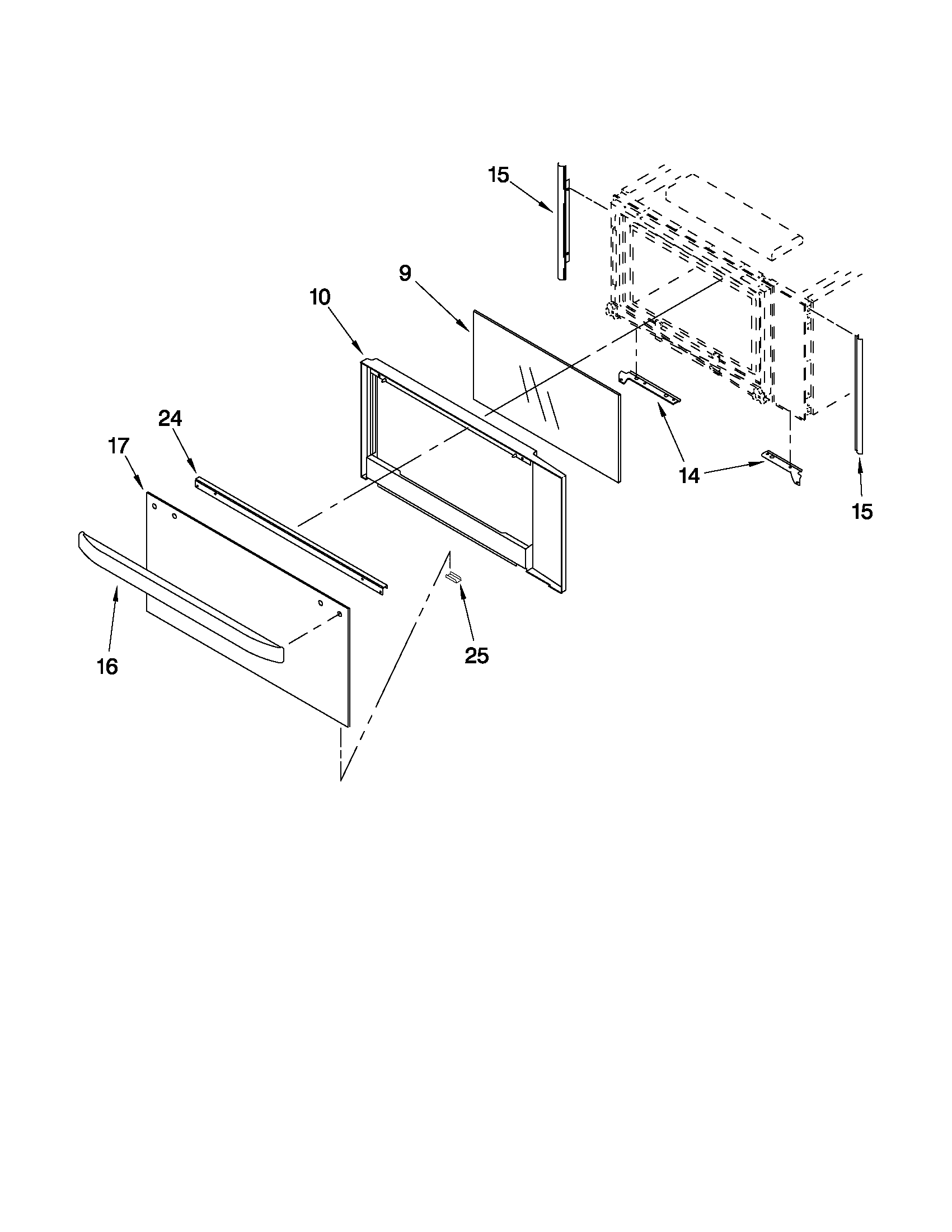 KitchenAid YKEMC307KS0 microwave door parts diagram