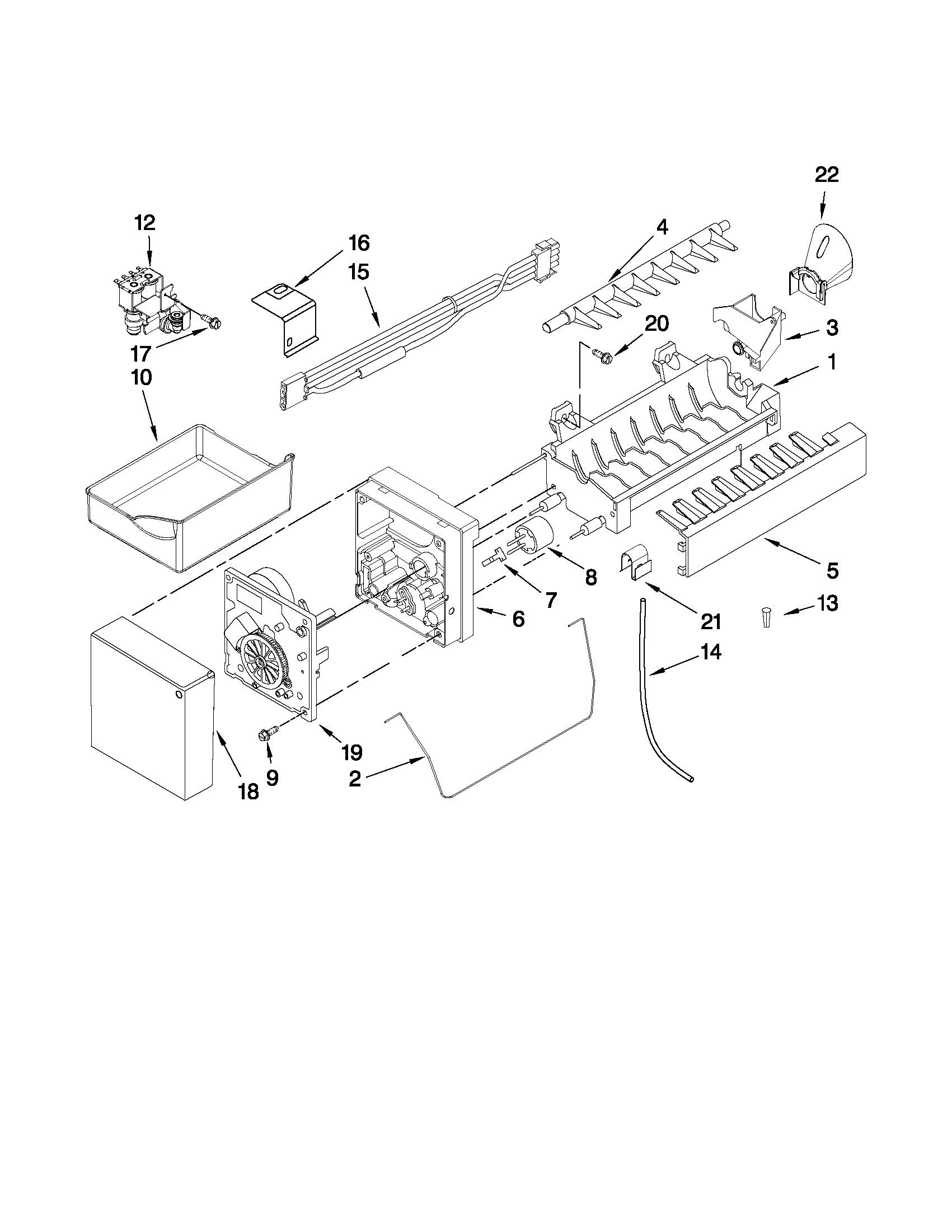 KitchenAid KBFS25EWWH0 icemaker parts diagram