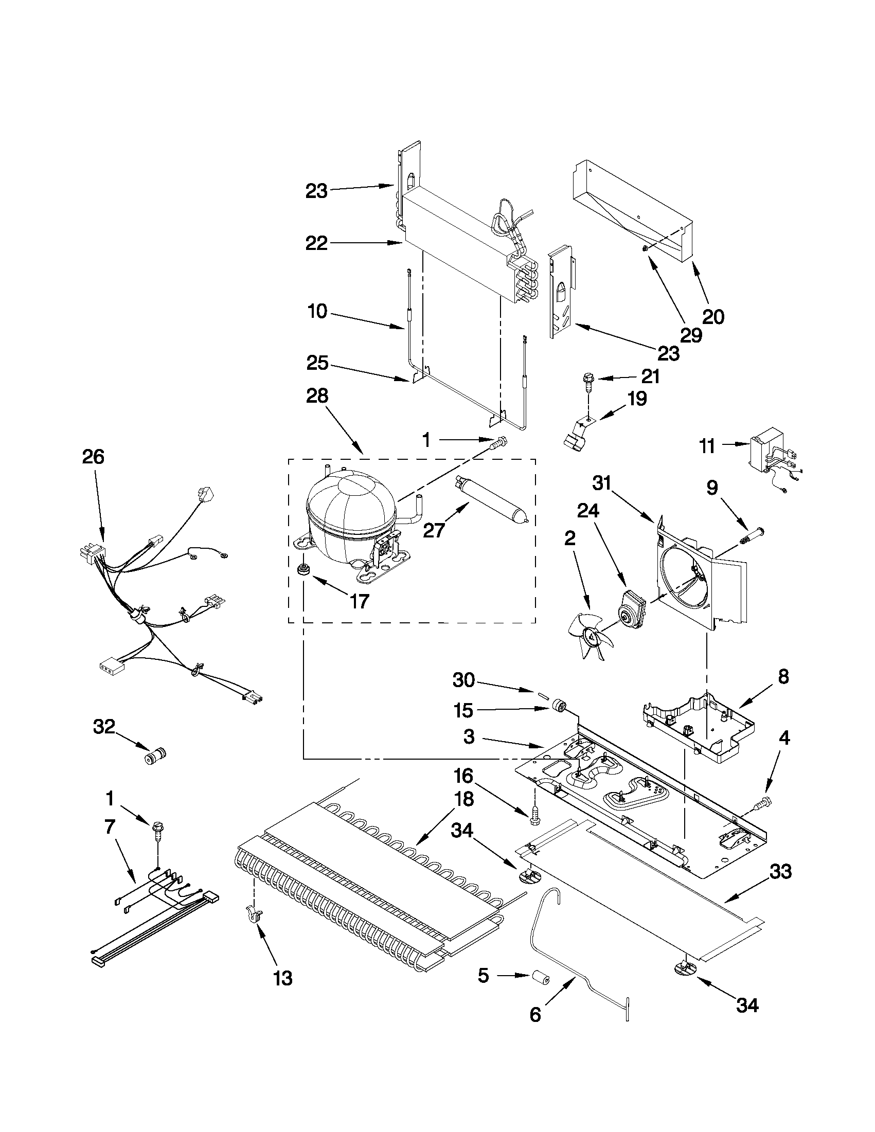 Whirlpool GI7FVCXWB01 unit parts diagram
