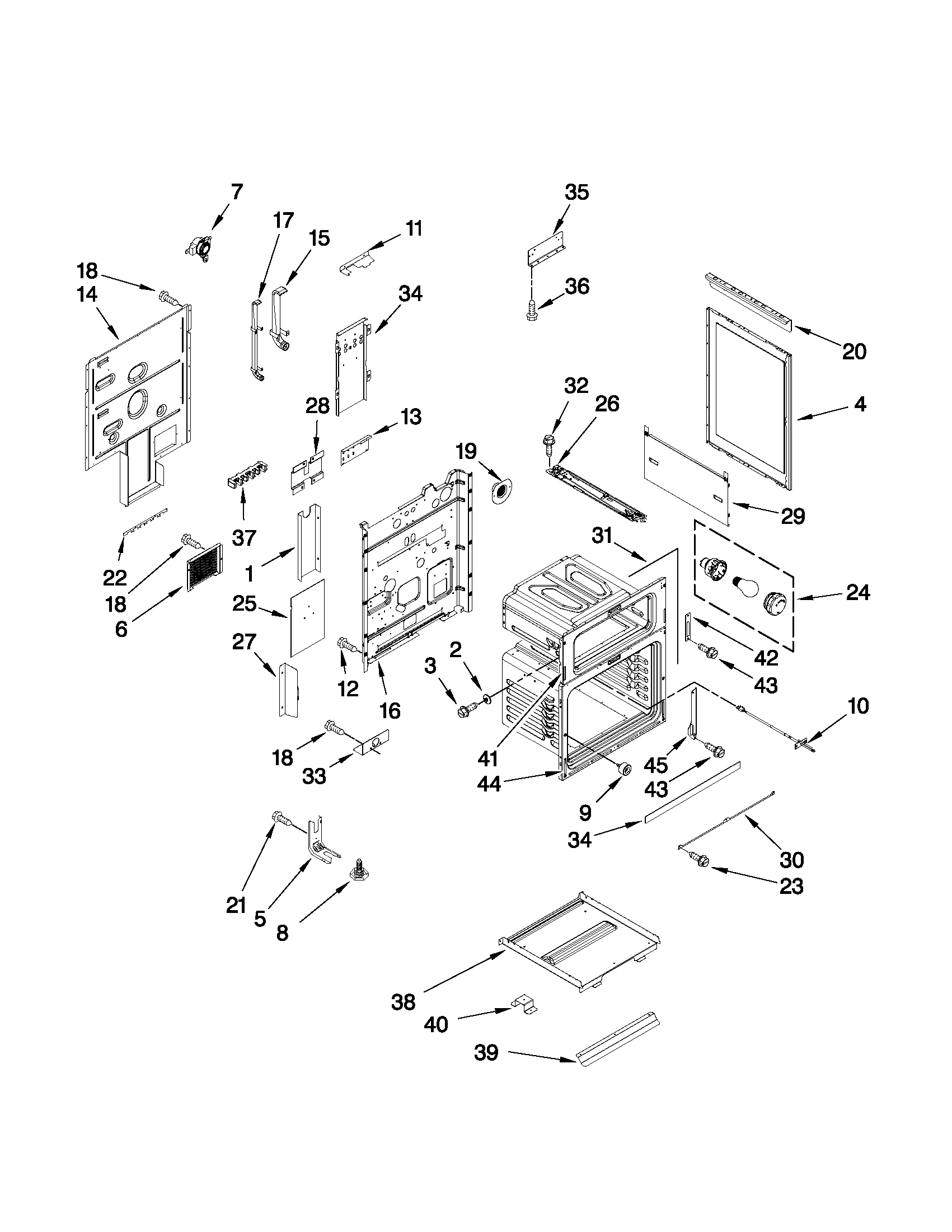 KitchenAid KERS505XBL00 chassis parts diagram