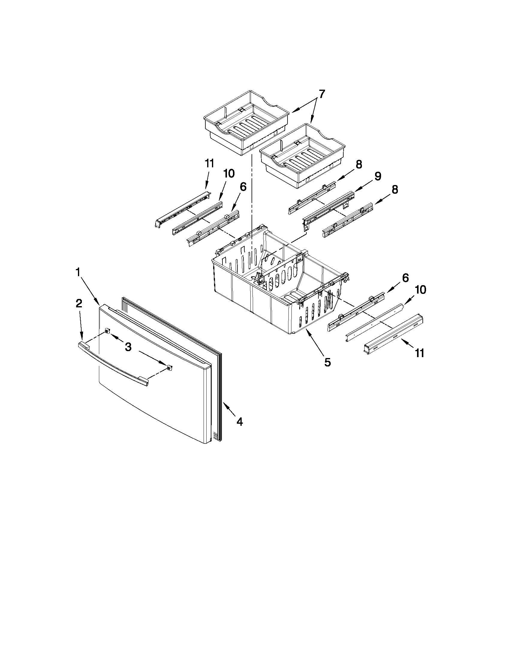 Whirlpool GI0FSAXVB05 freezer door parts diagram