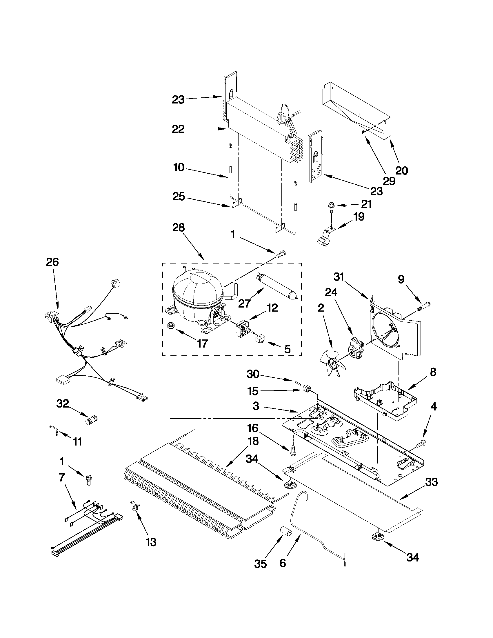 Whirlpool GI0FSAXVB05 unit parts diagram