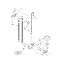 KitchenAid KUDS40FVBL5 fill, drain and overfill parts diagram