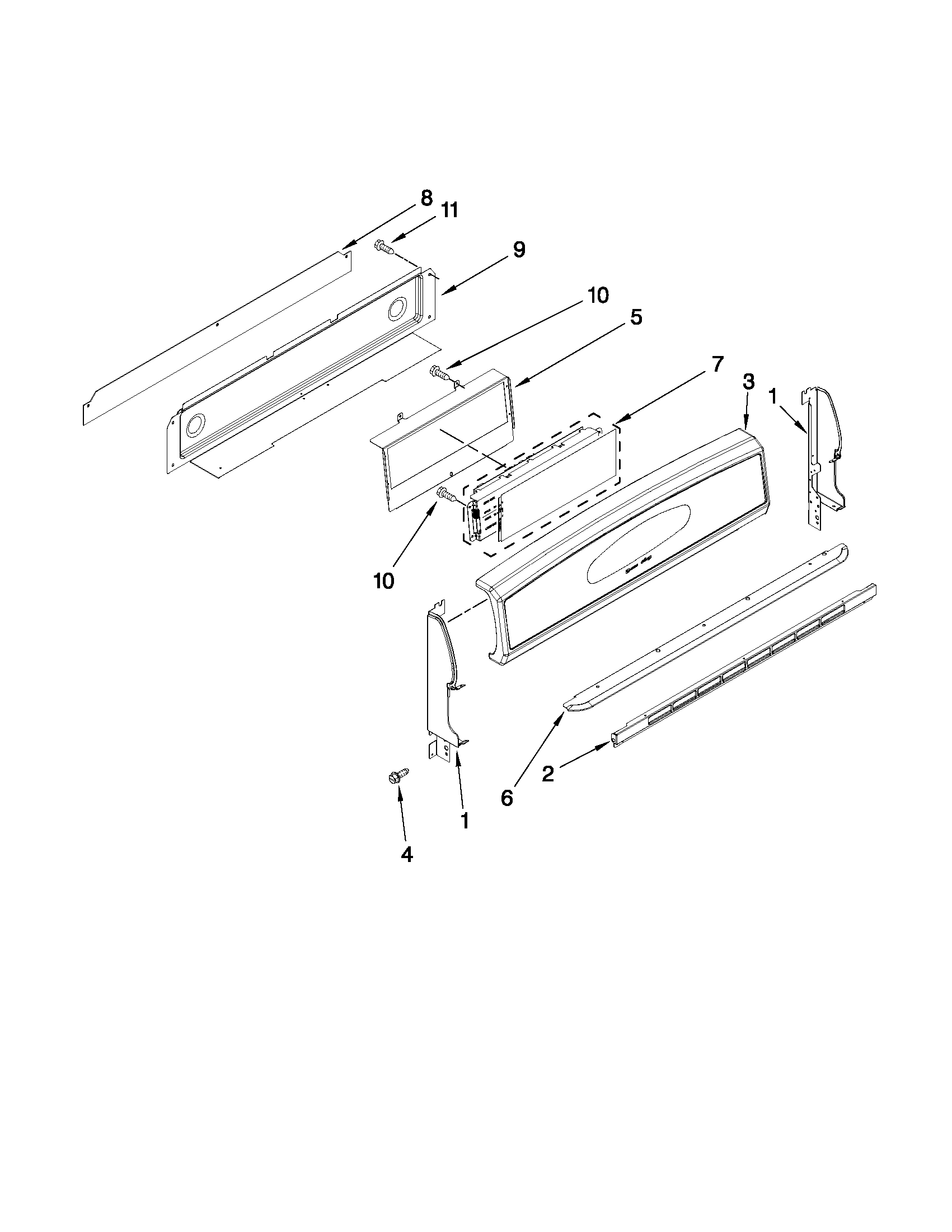 Maytag MGR6775BDQ17 control panel parts diagram