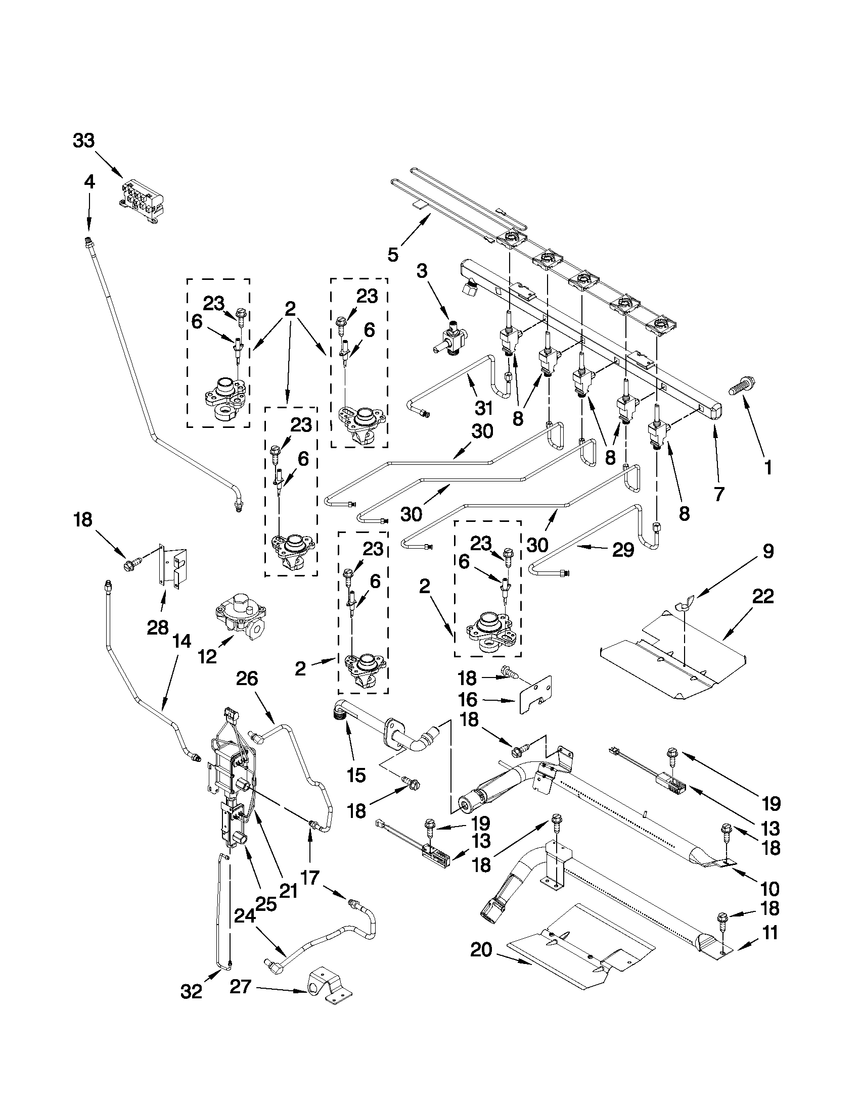 Maytag MGR6775BDQ17 manifold parts diagram