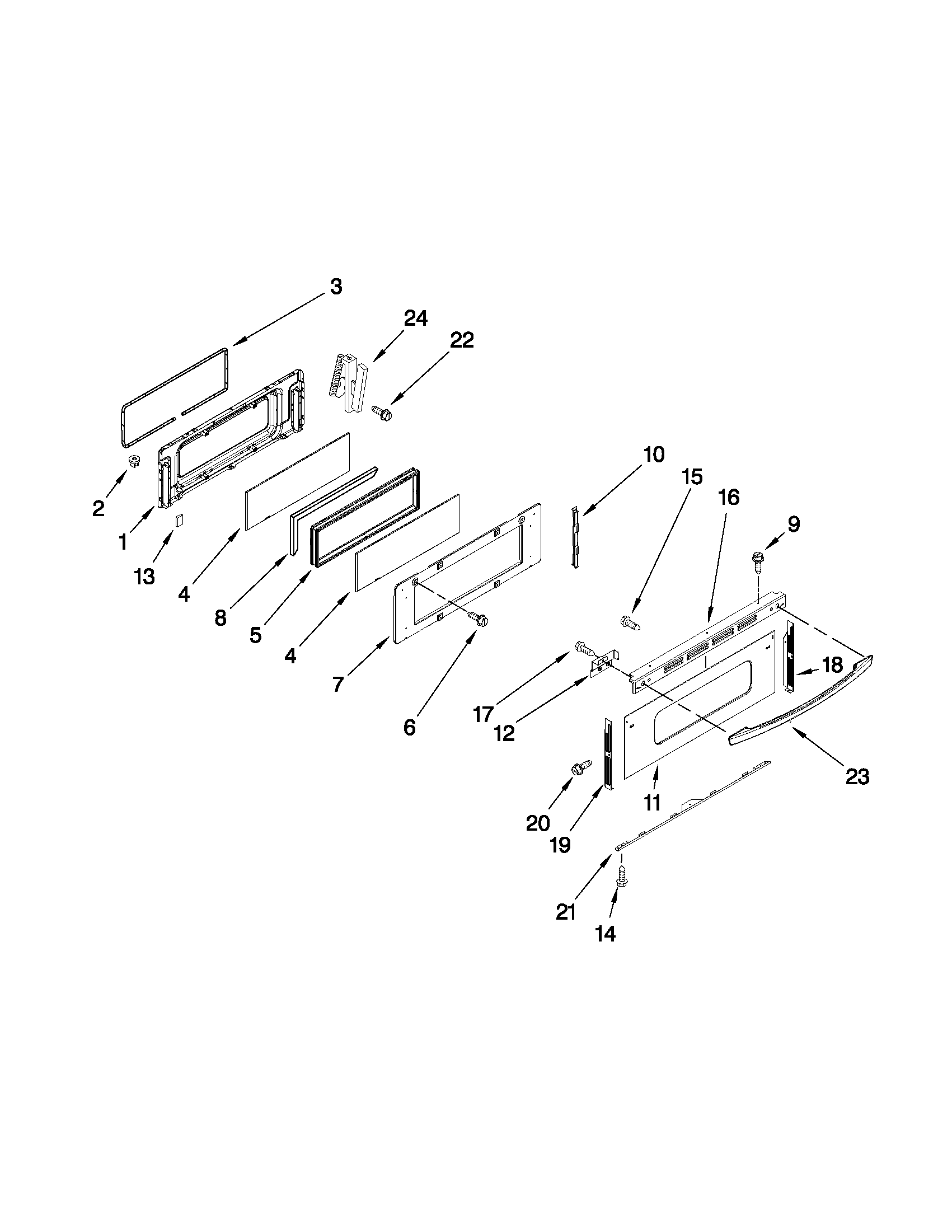 Maytag MGR6775BDQ17 upper door parts diagram