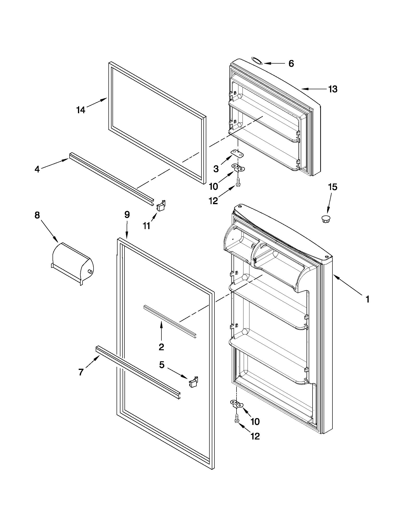 Amana A8RXEGFXW00 door parts diagram