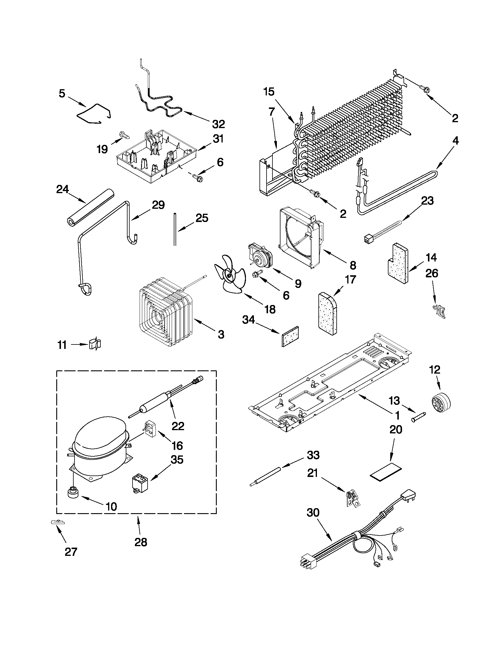 Amana A8RXEGFXW00 unit parts diagram