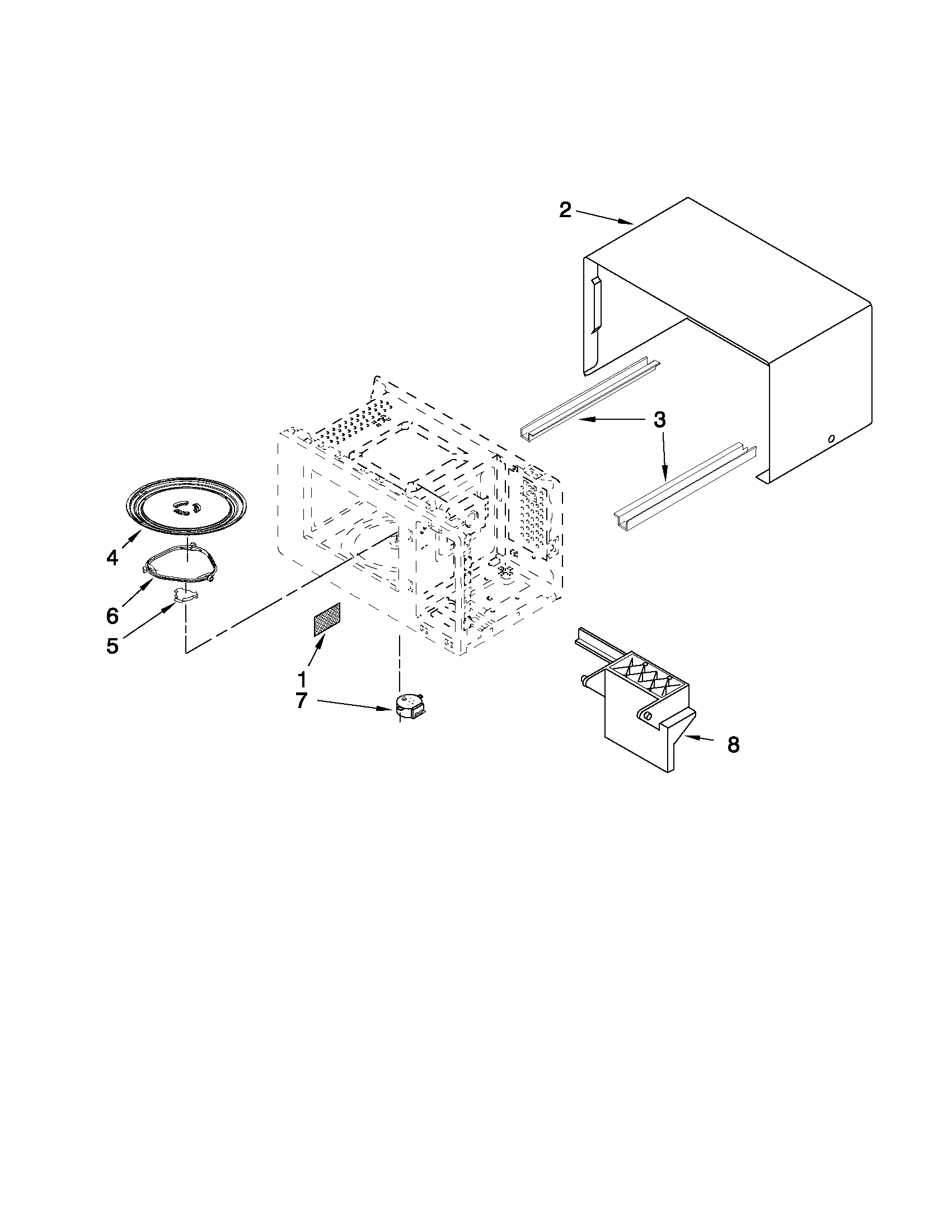 Amana AMC4080AAW05 microwave oven cavity parts diagram