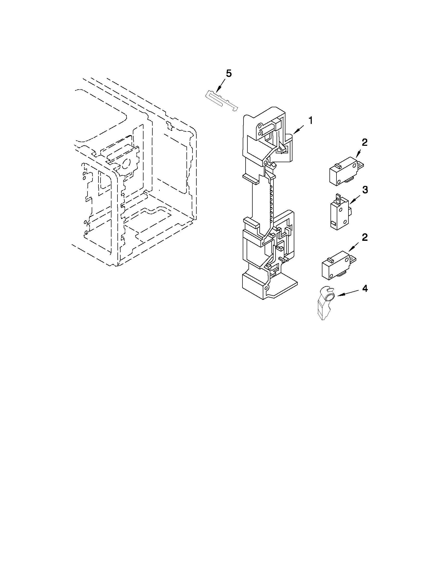 Amana AMC4080AAW05 microwave latch board parts diagram