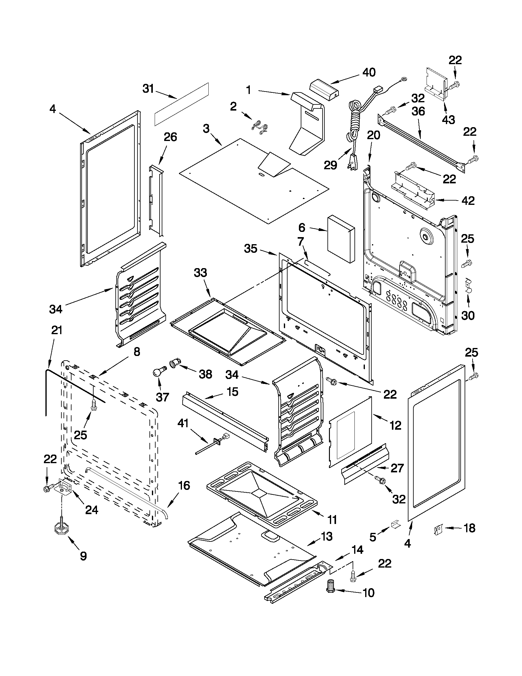Whirlpool WFG114SVB0 chassis parts diagram