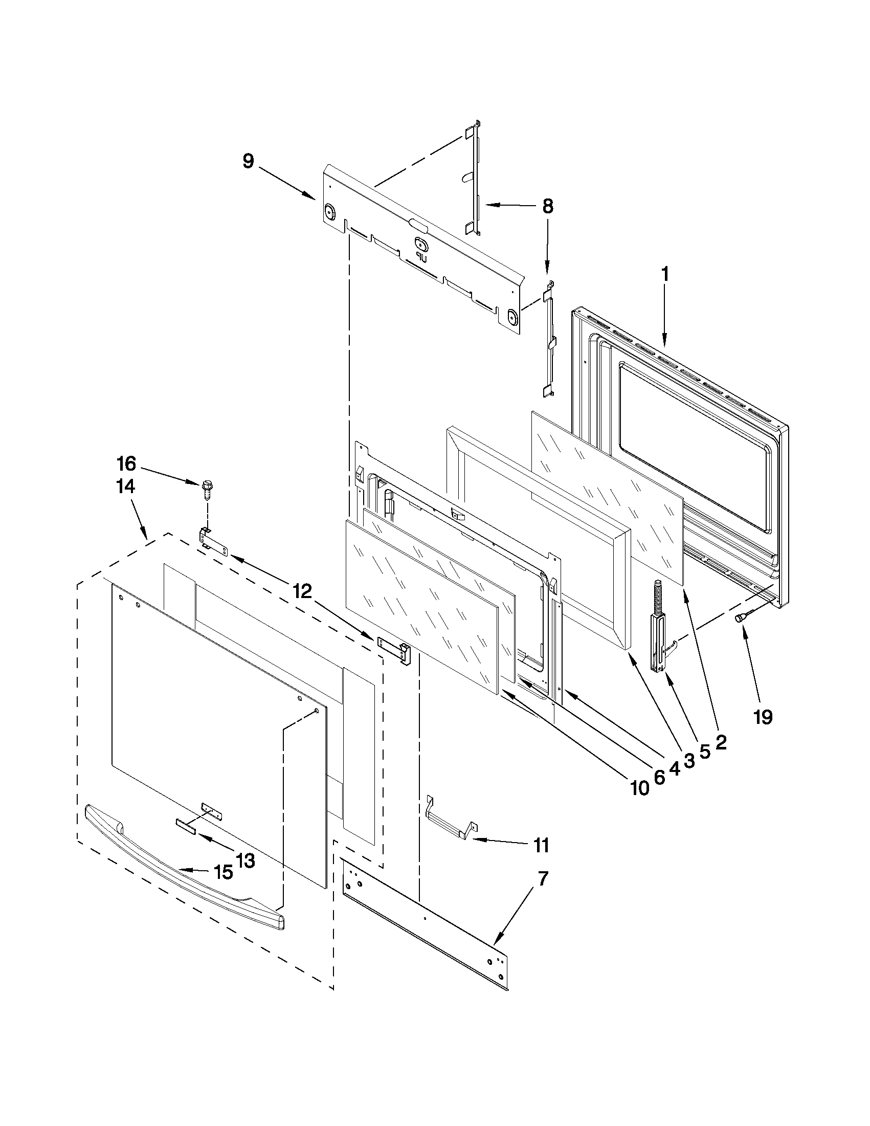 KitchenAid KERS807SWW03 door parts diagram