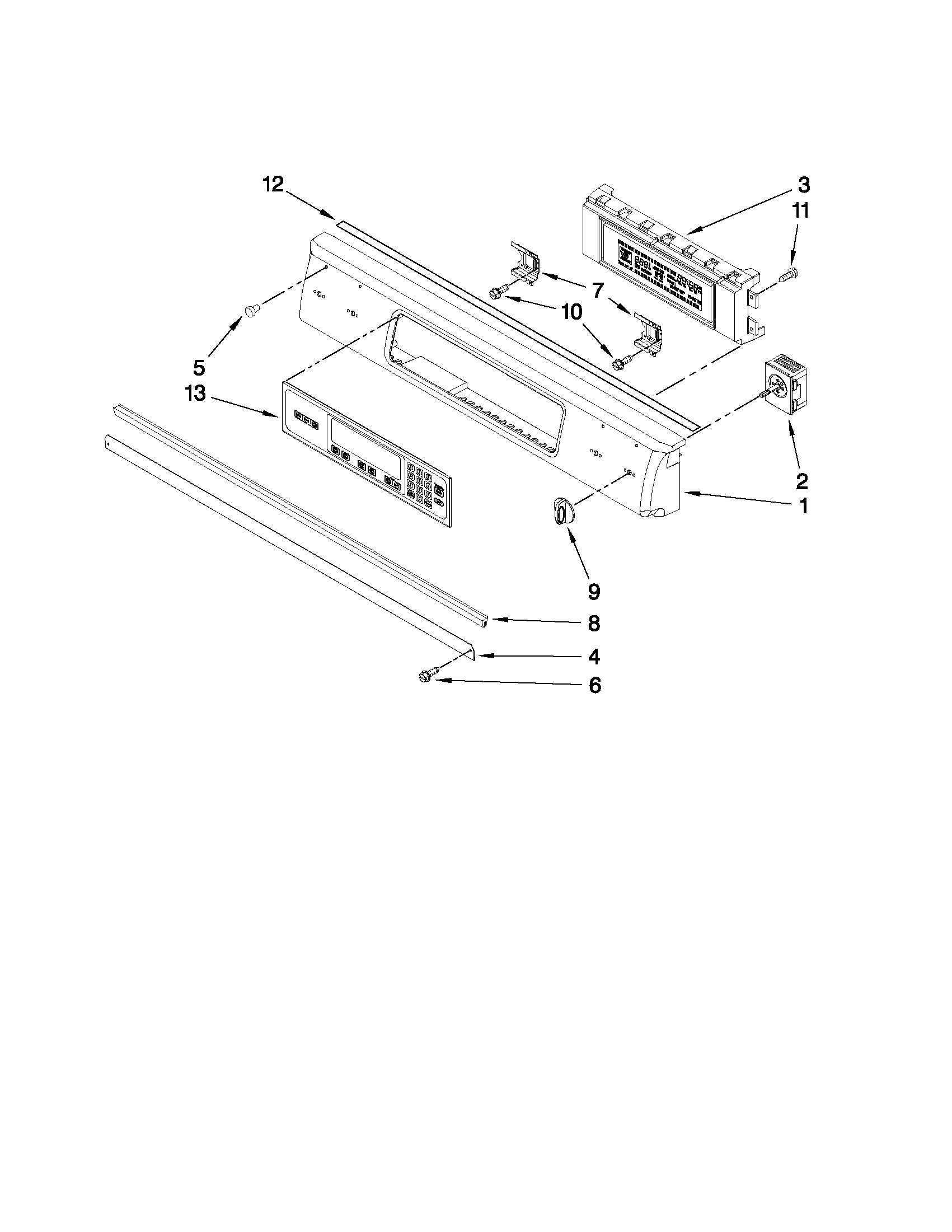 KitchenAid KERS807SWW03 control panel parts diagram