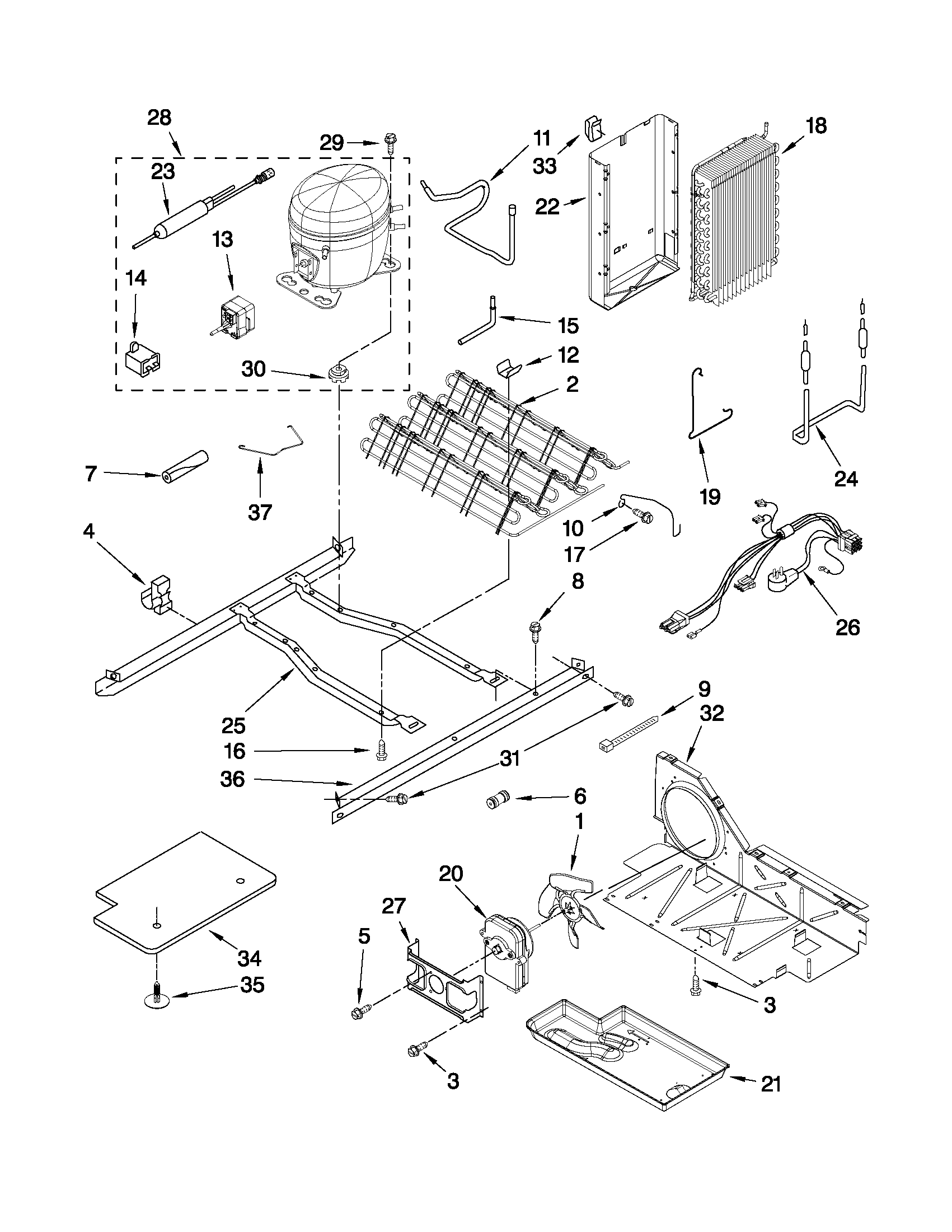 Whirlpool ED5FVGXWS05 unit parts diagram
