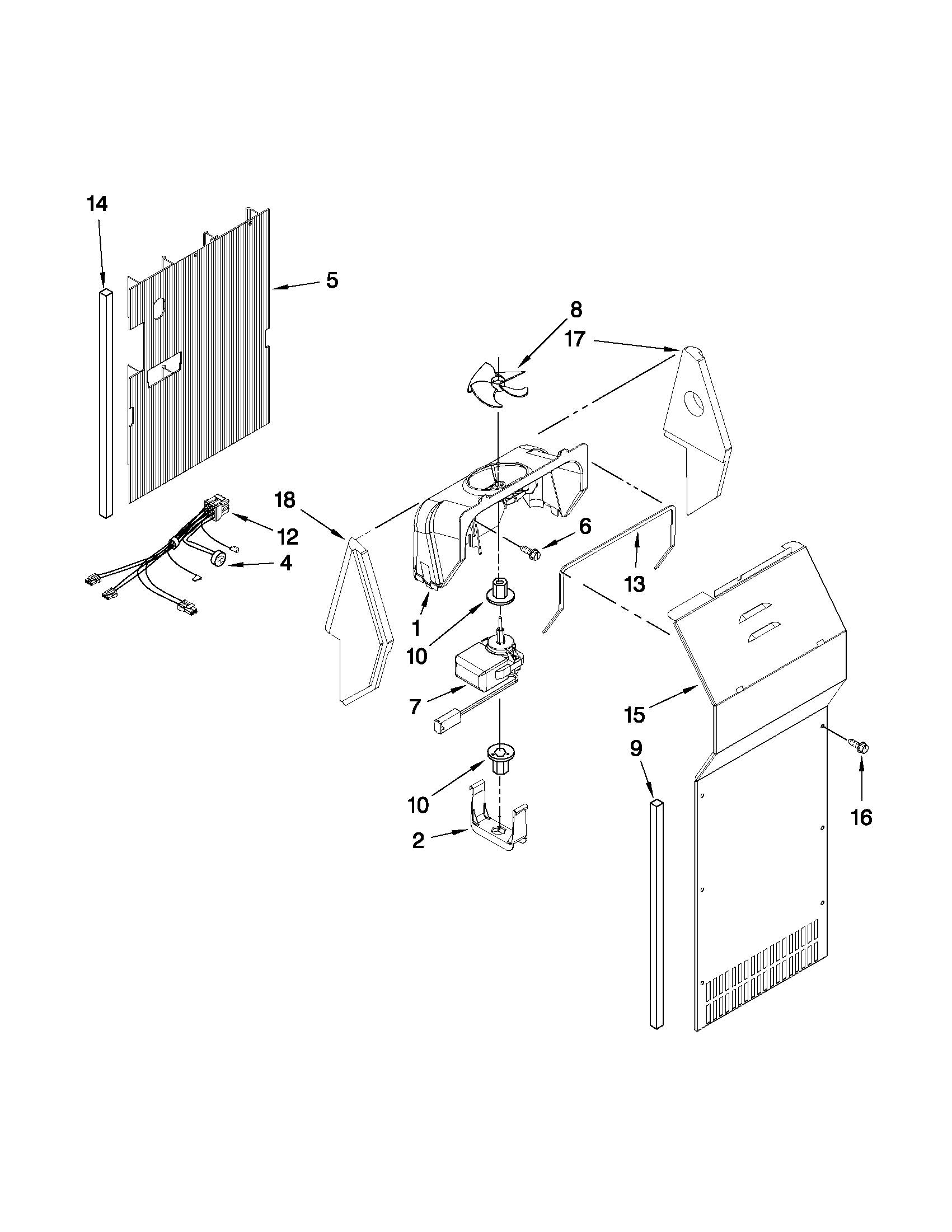 Whirlpool ED5FVGXWS05 air flow parts diagram
