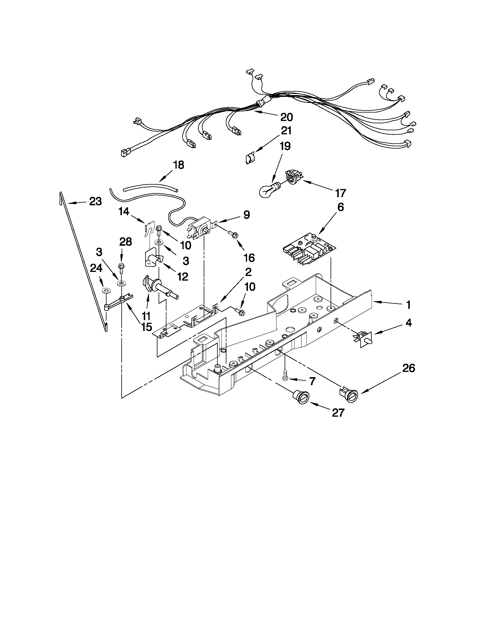 Whirlpool ED5FVGXWS05 control parts diagram