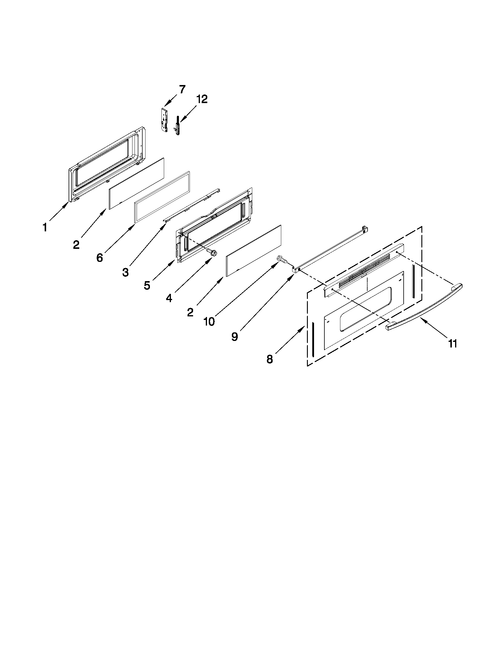 Whirlpool YGGE390LXQ00 upper door parts diagram