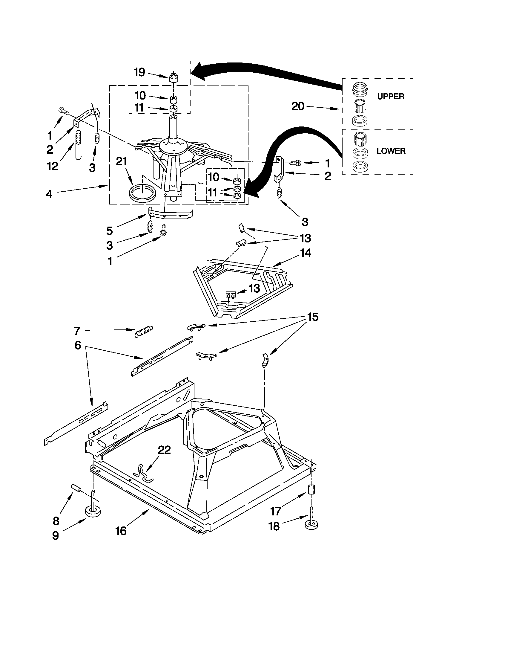 Inglis IV4600X0 machine base parts diagram