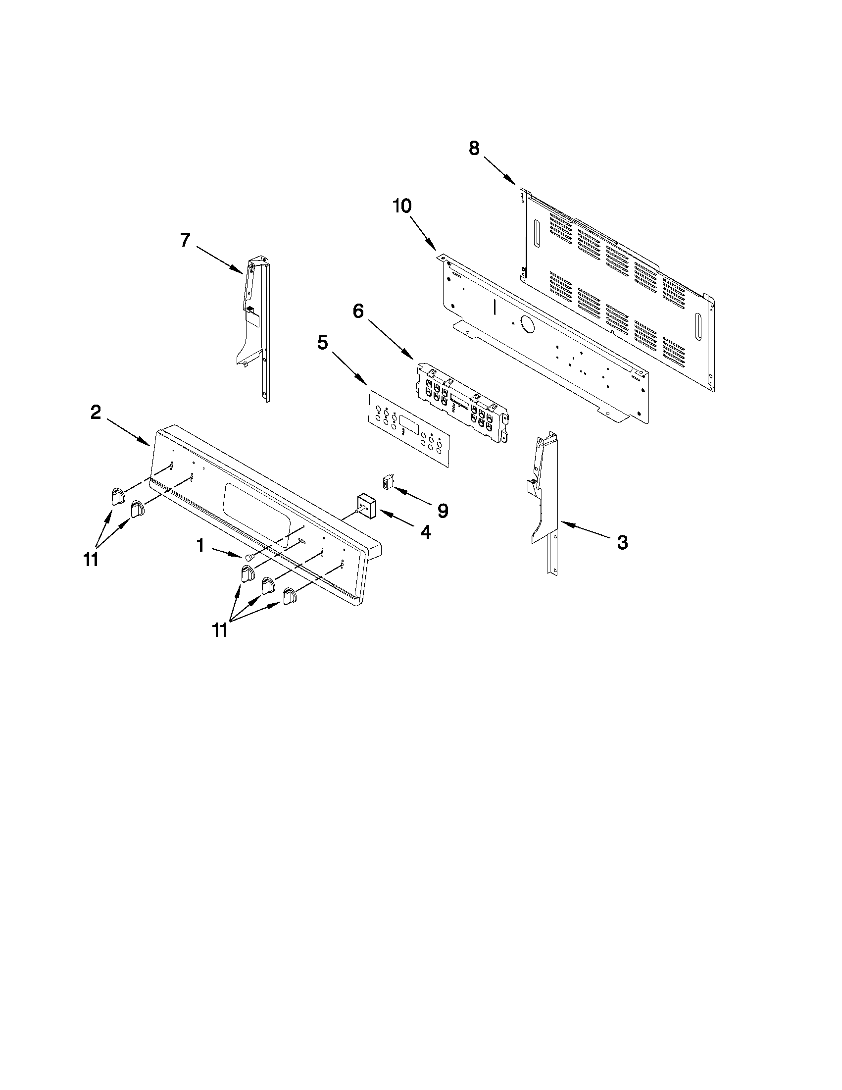 KitchenAid KERS206XSS1 control panel parts diagram