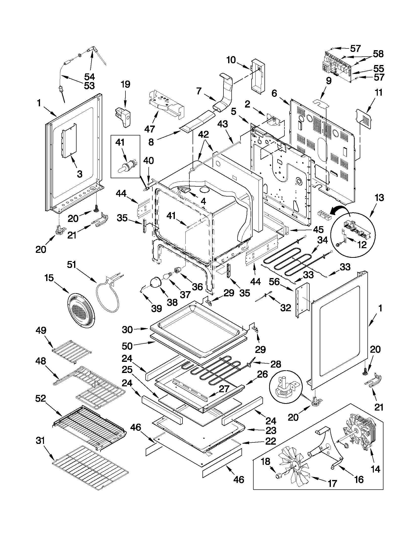 KitchenAid KERS308XSS1 chassis parts diagram