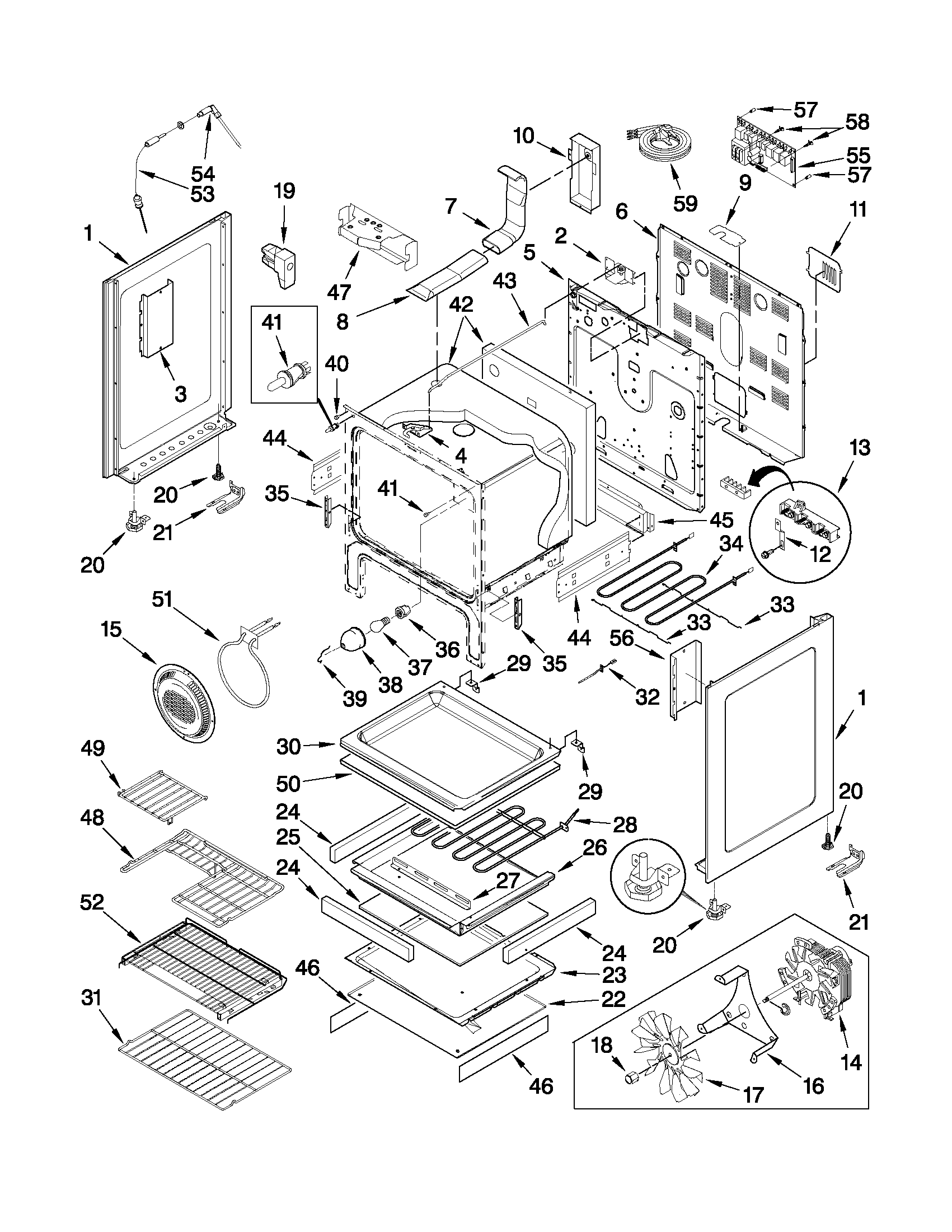 KitchenAid YKERS308XS1 chassis parts diagram