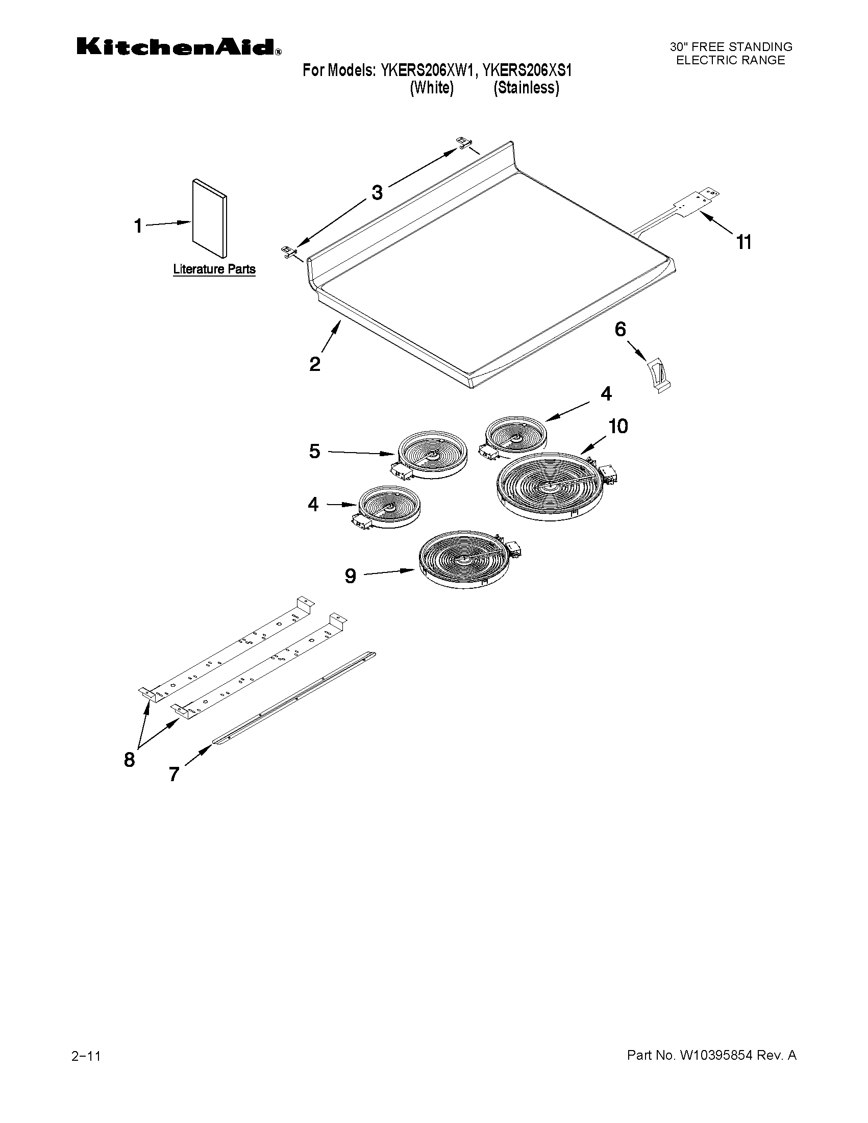 KitchenAid YKERS206XS1 cooktop parts diagram