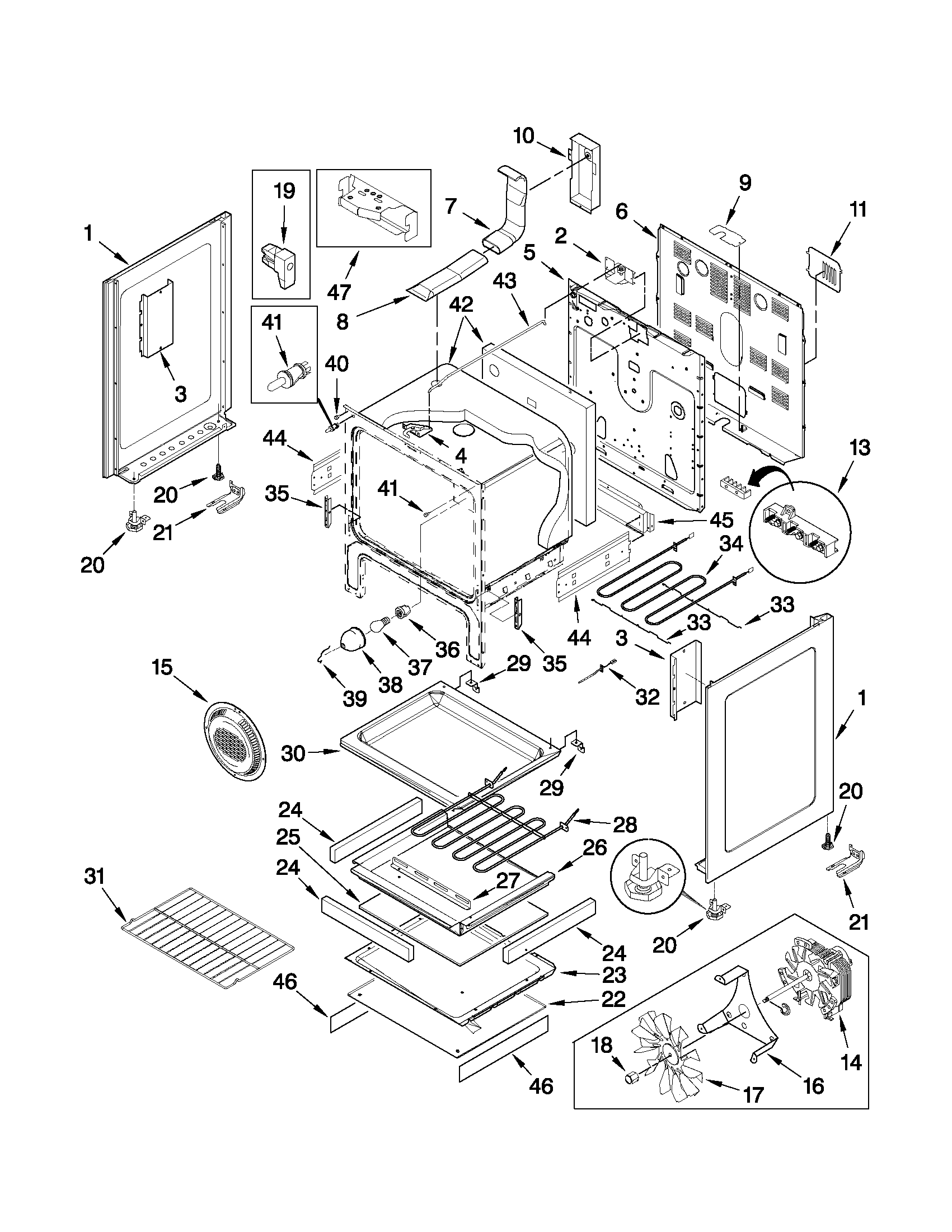 KitchenAid YKERS206XS1 chassis parts diagram