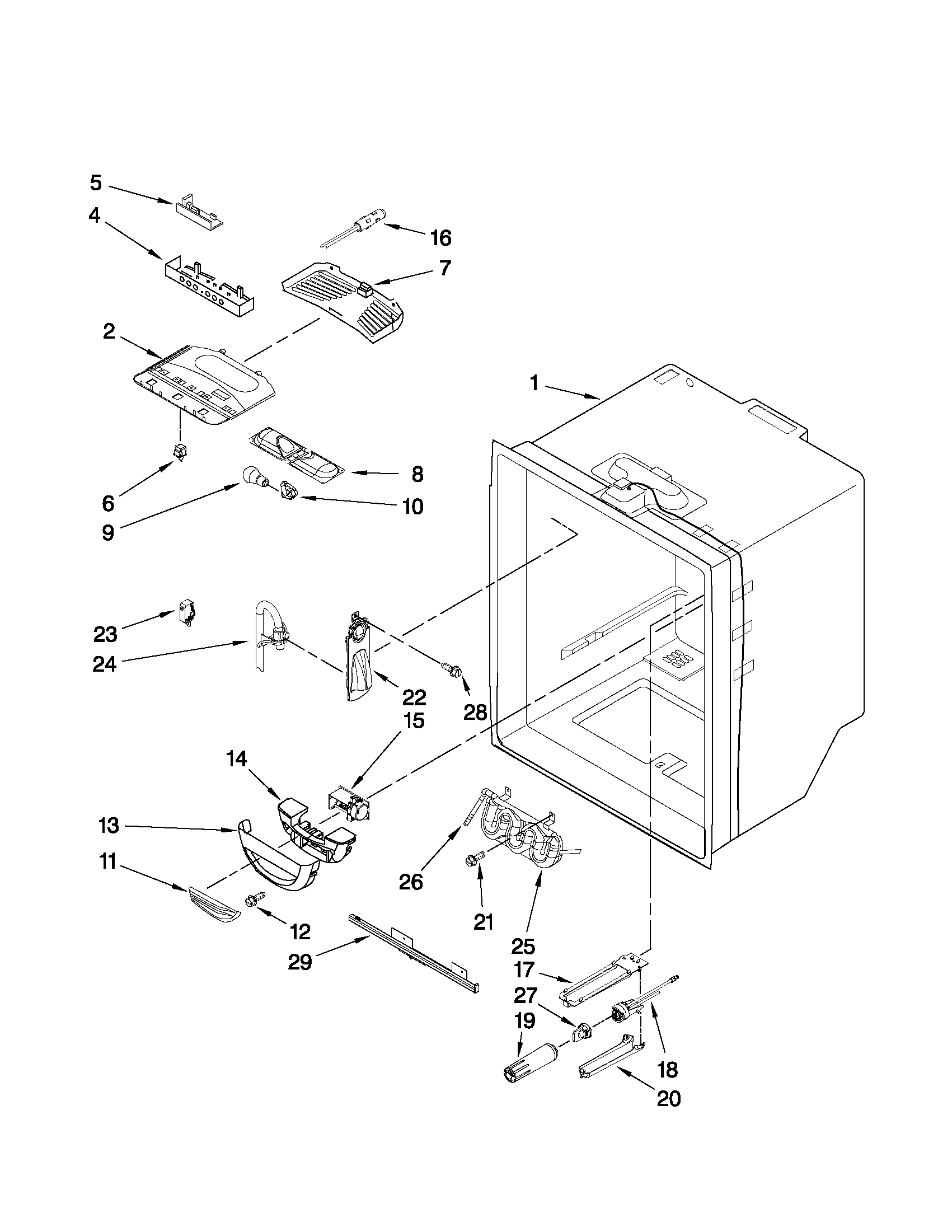 Jenn-Air JFC2290VEP10 refrigerator liner parts diagram