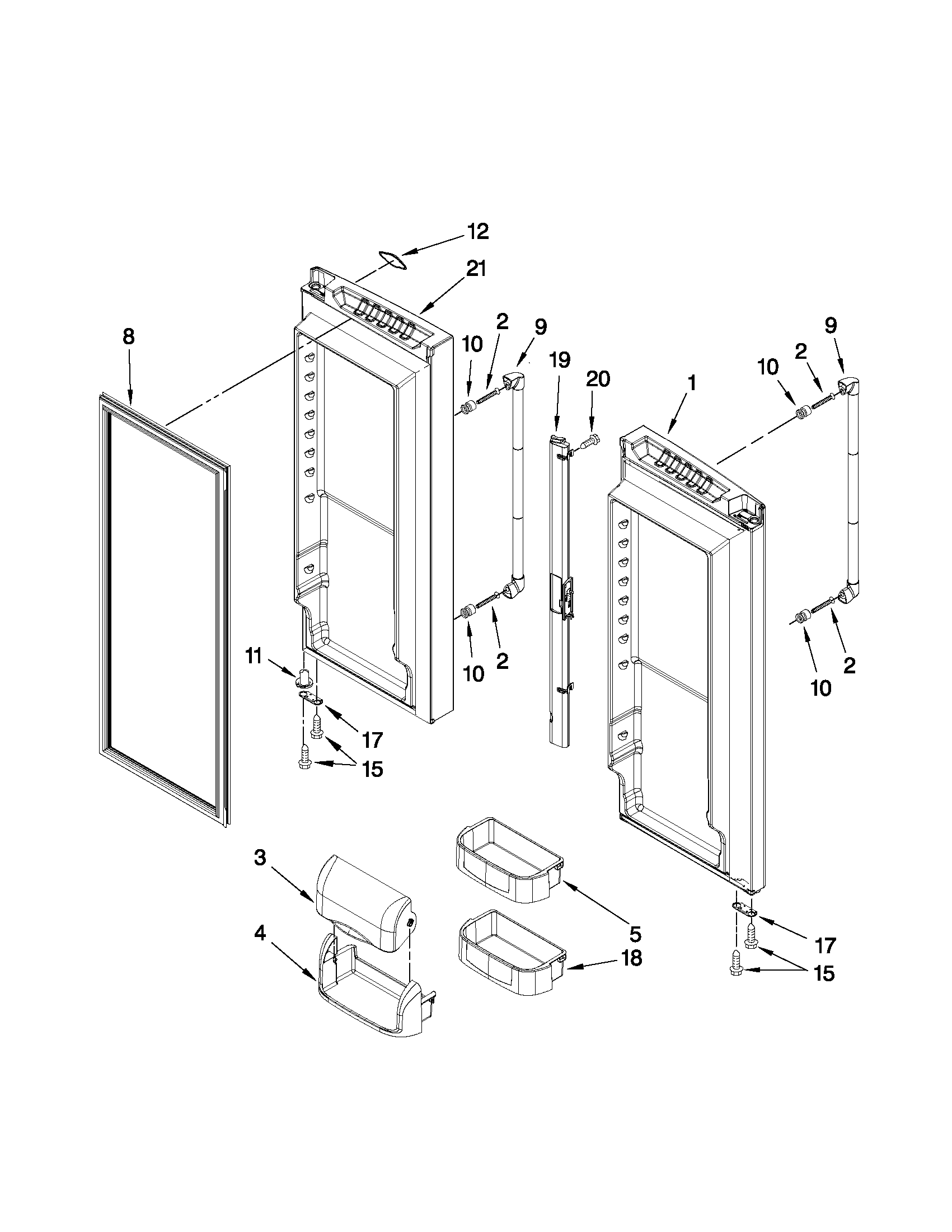 Jenn-Air JFC2290VEP10 refrigerator door parts diagram