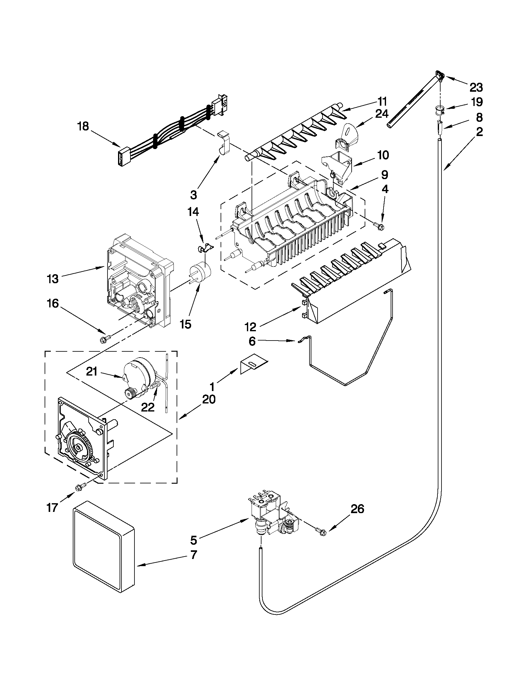 Jenn-Air JFC2290VEP10 icemaker parts diagram