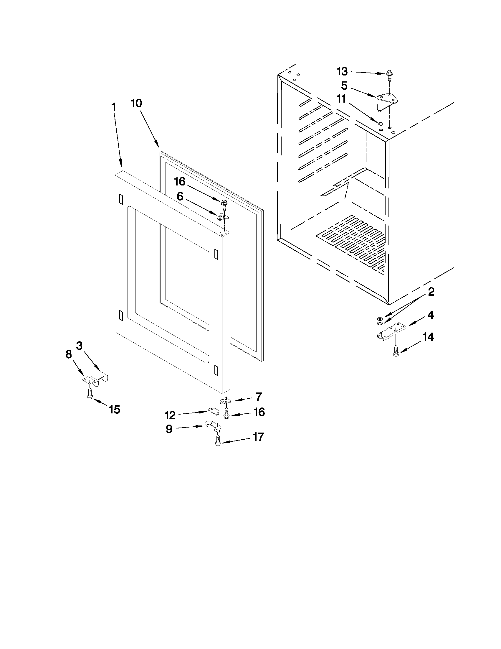 KitchenAid KBCO24RSBX02 door parts diagram